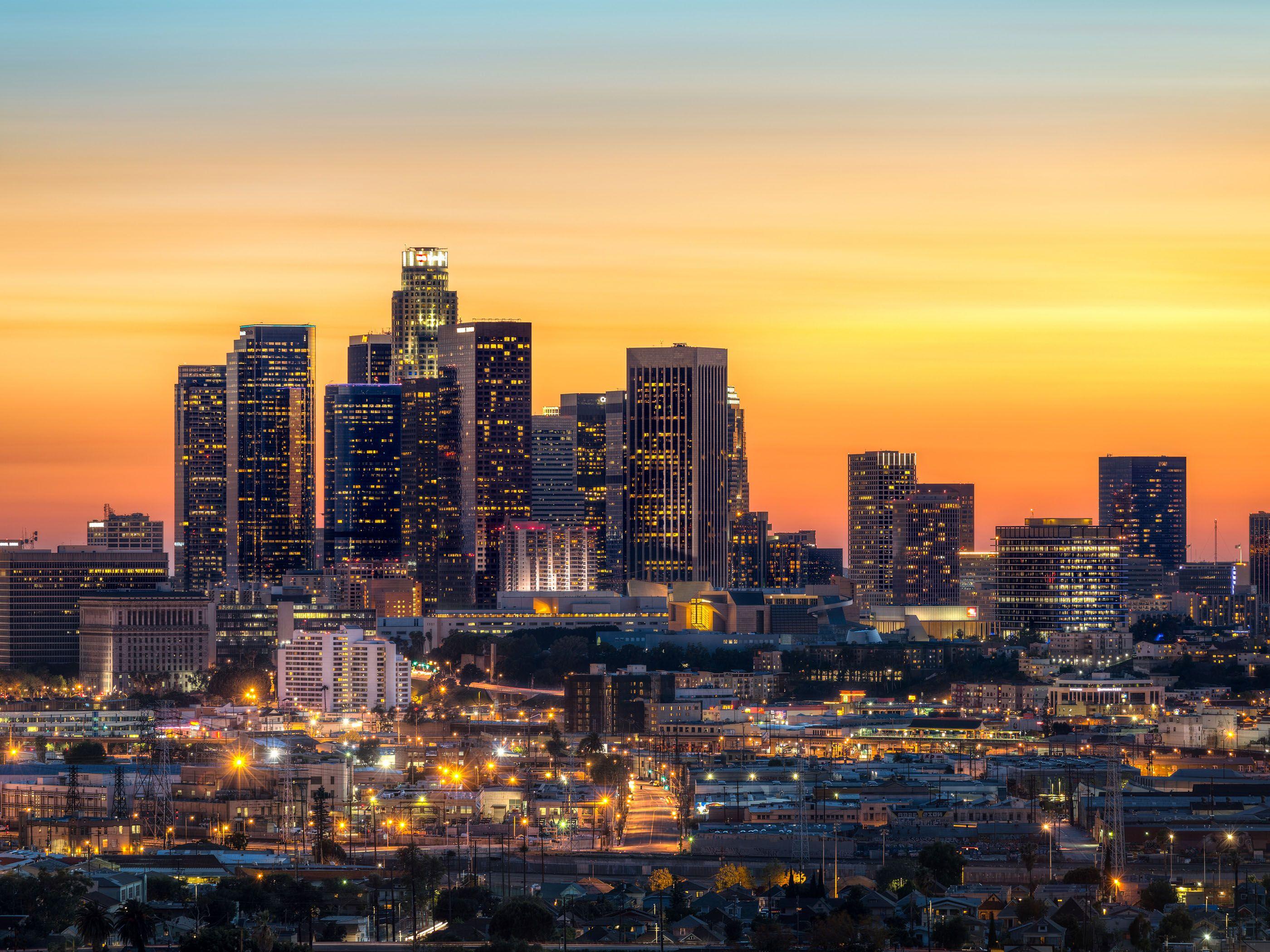 Download City Lights Of Los Angeles Skyline Wallpaper  Wallpaperscom