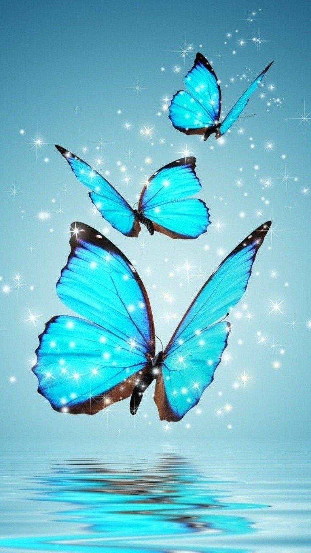 Hình nền con bướm xanh 1080x1920 HD