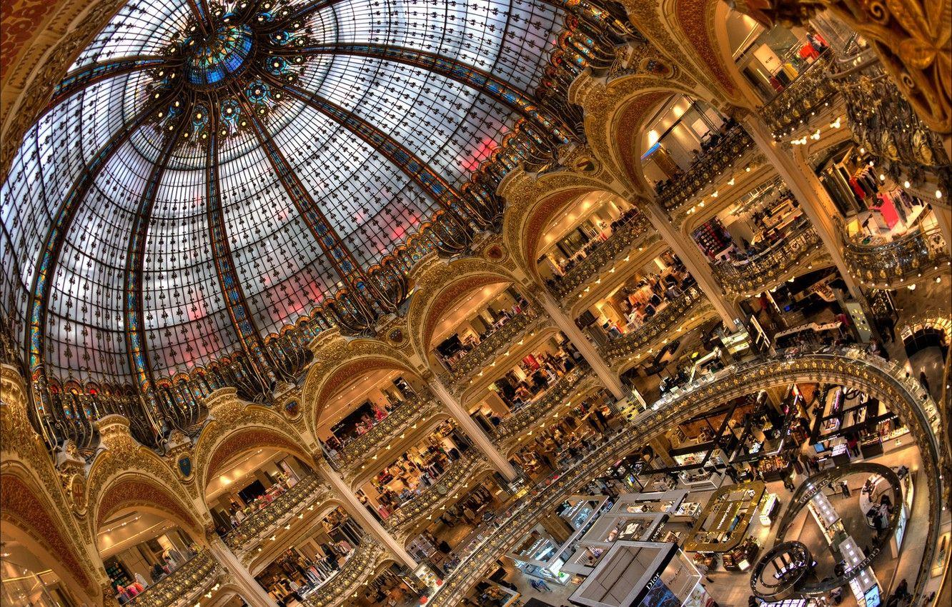 1332x850 Wallpaper France, Paris, shop, Department store, Galeries Lafayette image for desktop, section интерьер