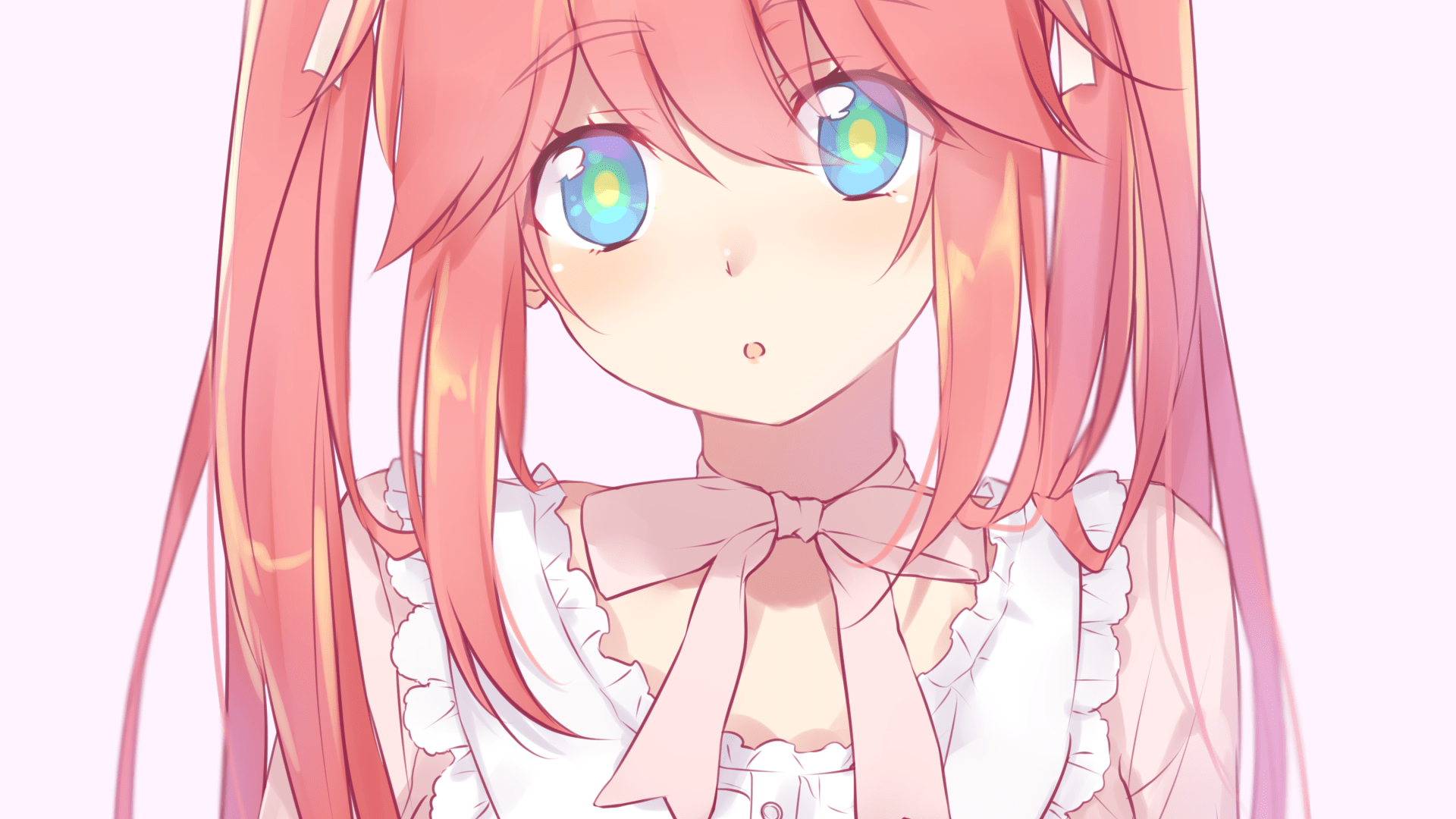 1920x1080 Download 1920x1080 Cute Anime Girl, Pink Twintails, Blue Eyes Wallpaper for Widescreen