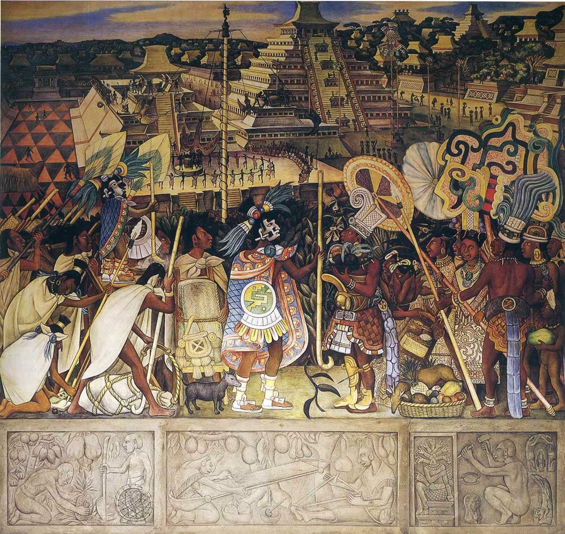 1142x1080 Totonac Civilization Rivera Wallpaper Image