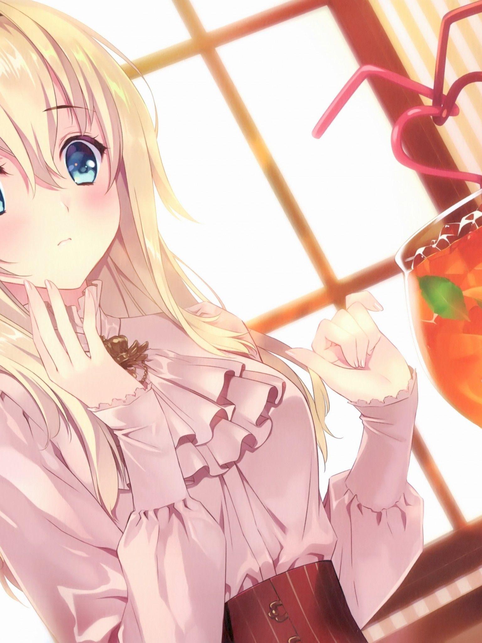 1536x2048 Download 1536x2048 Warspite, Kantai Collection, Blonde, Slice Of Life, Kancolle, Cute, Drink, Lolita Fashion Wallpaper for Apple iPad Mini, Apple IPad 4