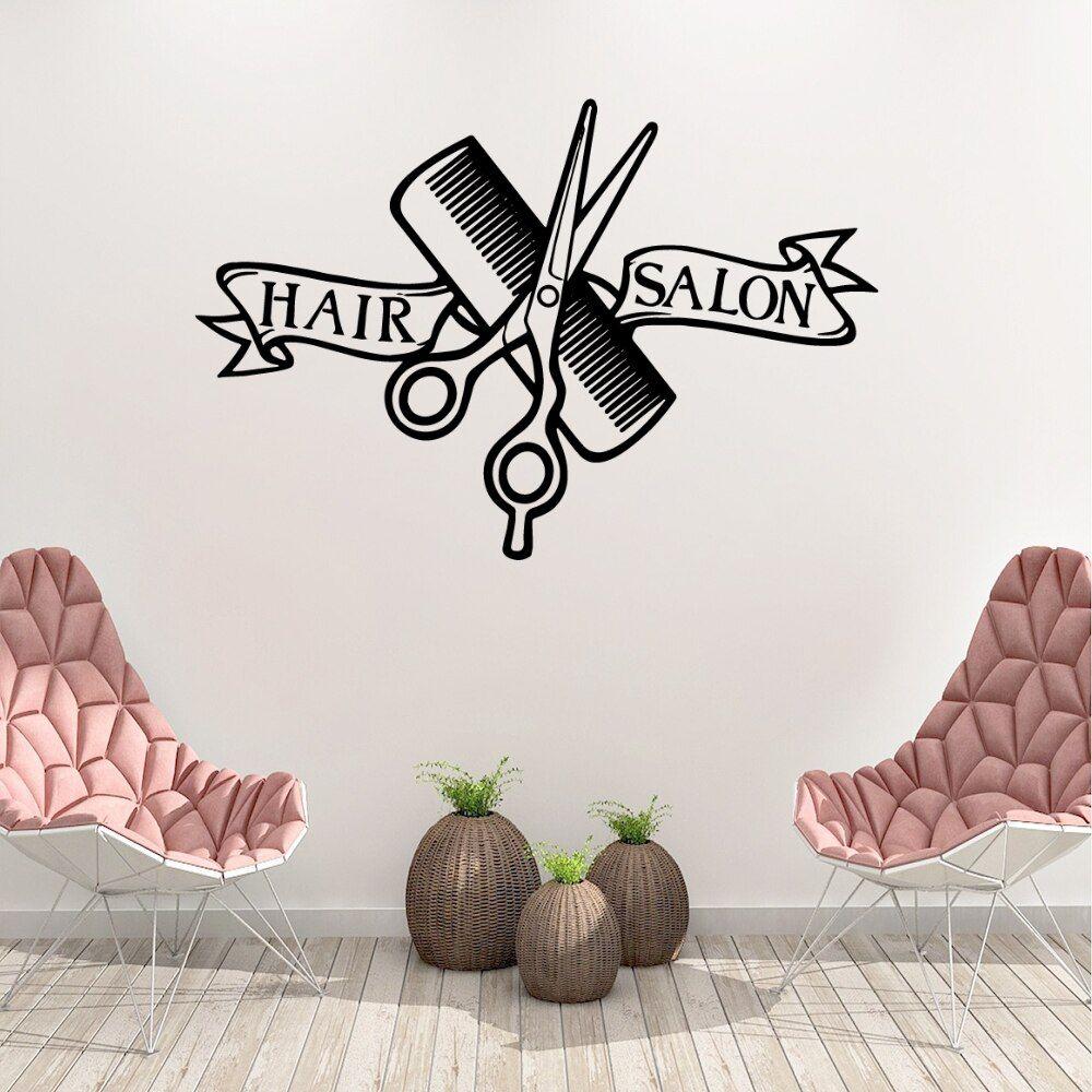 1000x1000 Hot Sale Hair Salon Stickers For Barber Room Vinyl Wall Sticker Wallpaper Hairdresser stickers Wall Decals vinil barbeiro. Wall Stickers