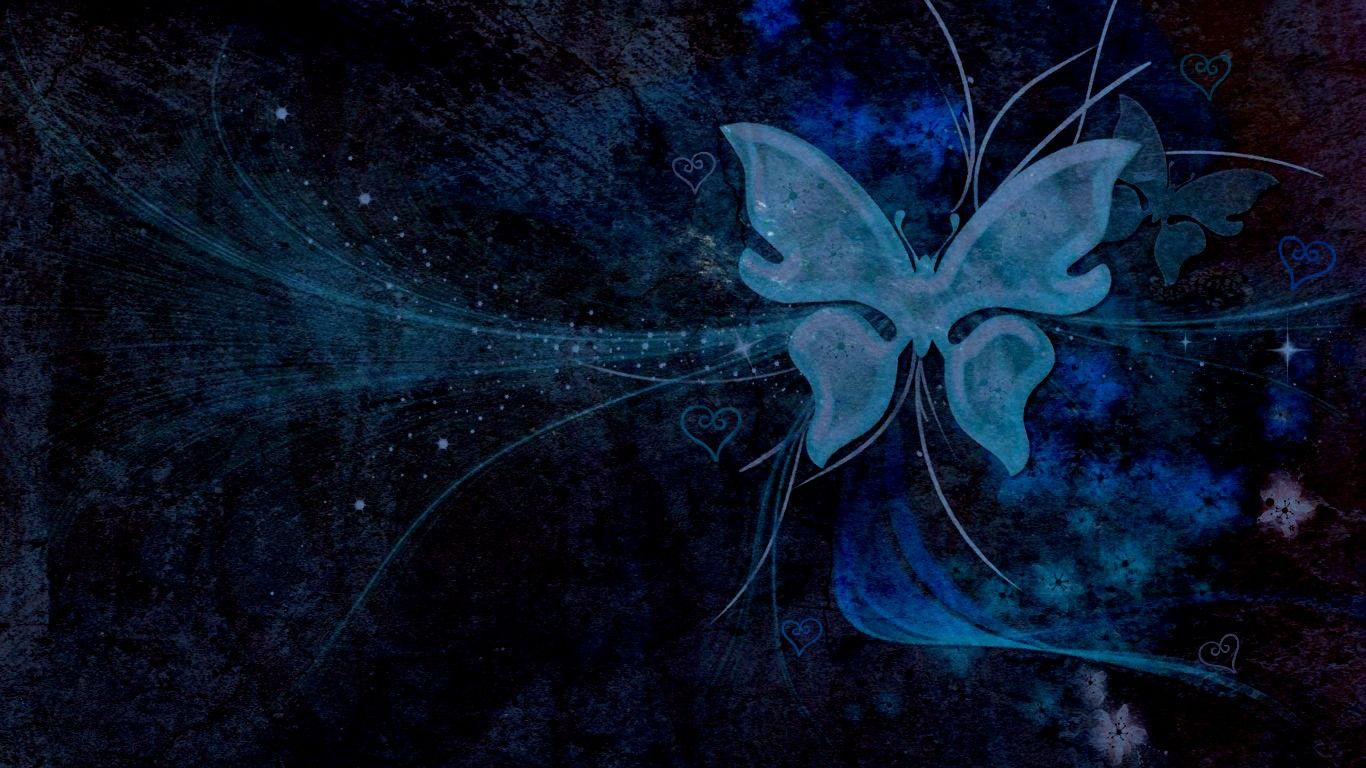 Con bướm xanh đậm 1366x768