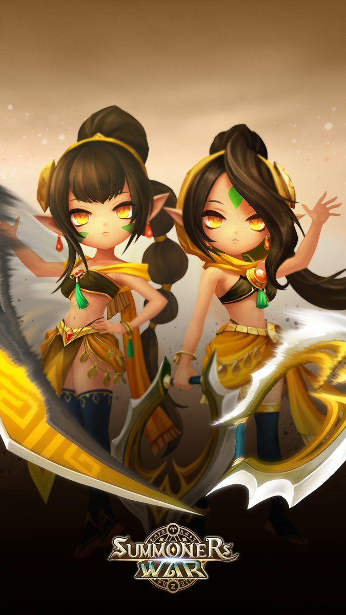 675x1200 summonerswarapp need of a new wallpaper for your mobile device? The Twins have got you covered! Unleash their full potential by having them on the same team! #SummonersWar