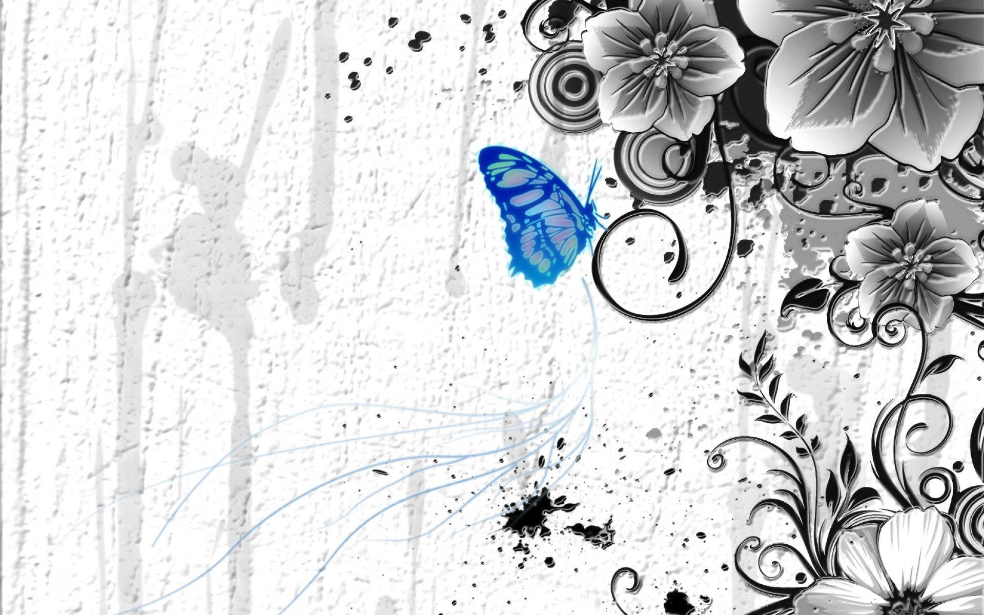 Hình nền con bướm xanh miễn phí 1920x1200 Rộng tại Wildlife Monodomo
