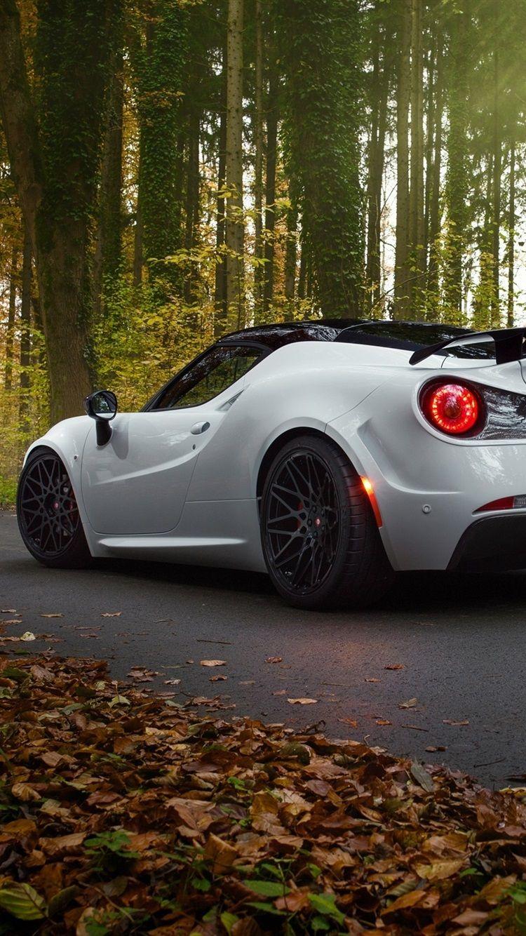 750x1334 Wallpaper Pogea Racing Alfa Romeo 4C, white supercar, forest, road 2560x1600 HD Picture, Image