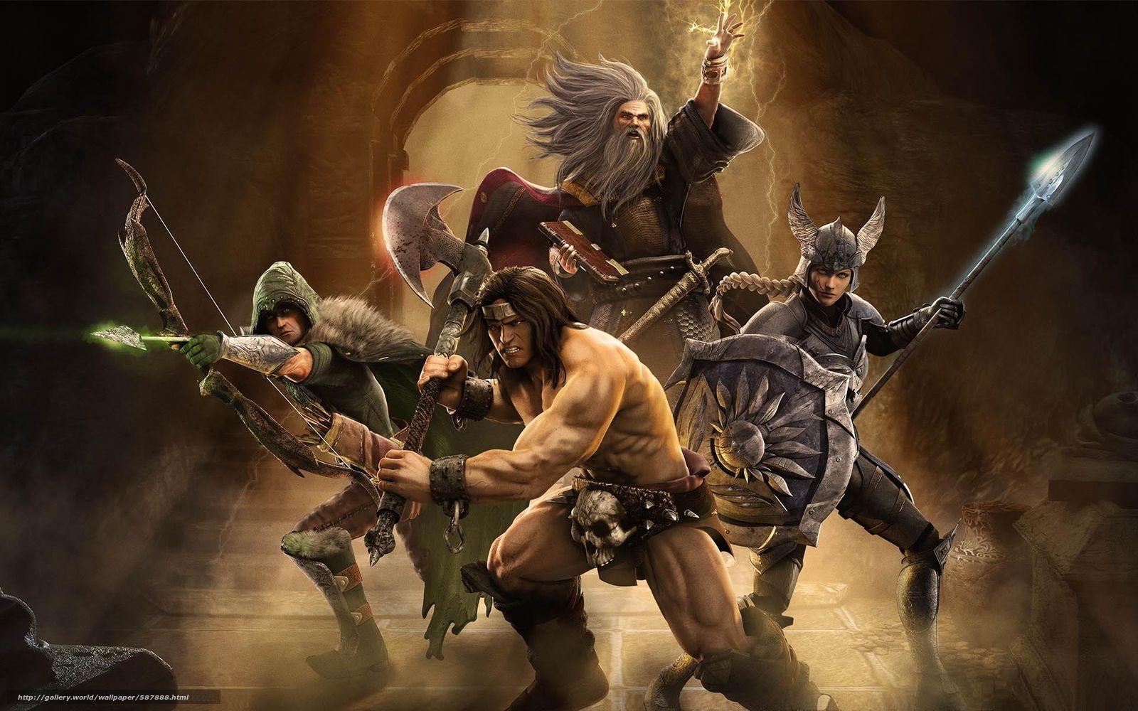 1600x1000 Download wallpaper Gauntlet, dungeons, dragons, warriors free desktop wallpaper in the resolution 1920x1200