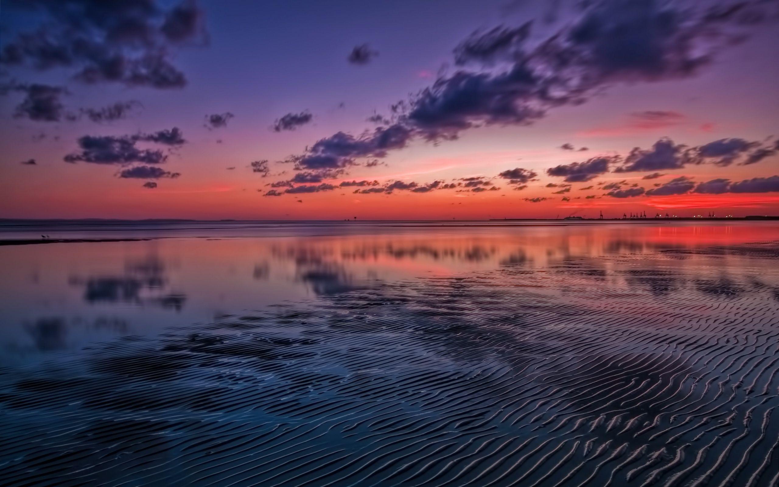2560x1600 Sunset Tide HD Wallpaper