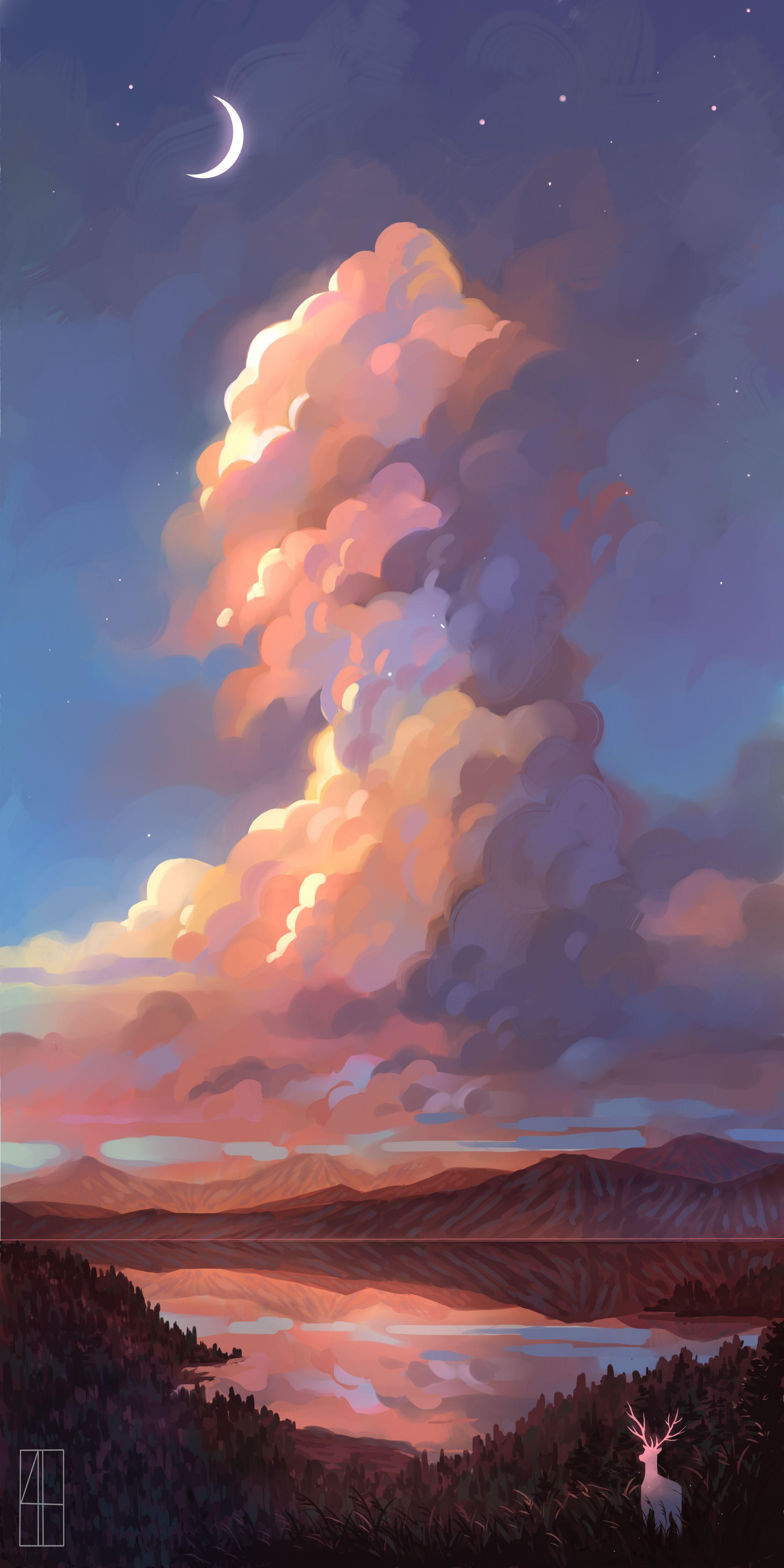 2244x4488 fukkacumiart. Anime scenery wallpaper, Scenery wallpaper, Art wallpaper