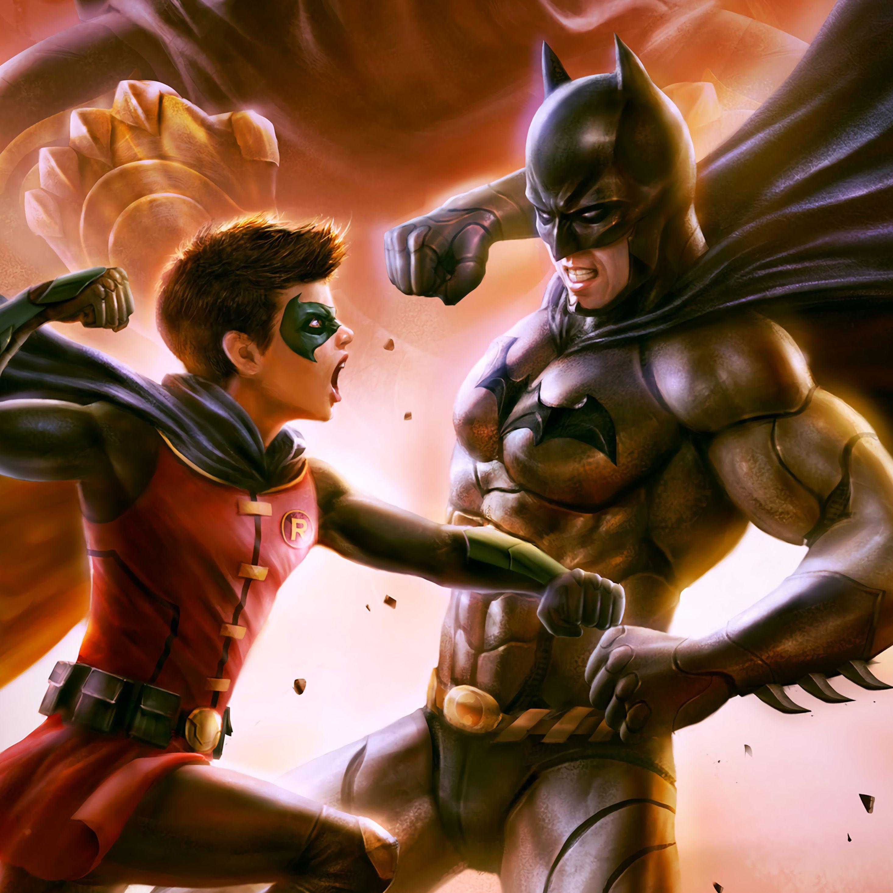 2932x2932 Robin vs Batman iPad Pro Retina Display Wallpaper, HD Superheroes 4K Wallpaper, Image, Photo and Background