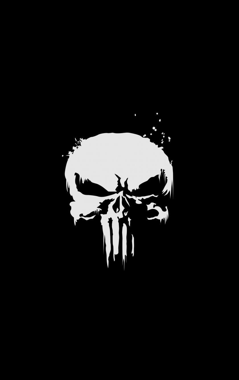 840x1336 Download The Punisher, skull, minimal, superhero, dark wallpaper, 840x iPhone iPhone 5S, iPhone 5C, iPod Touch