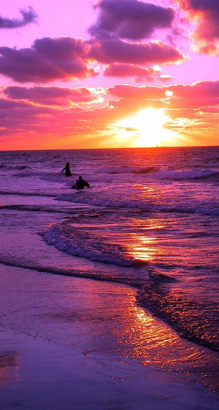 744x1392 Purple Beach Wallpaper