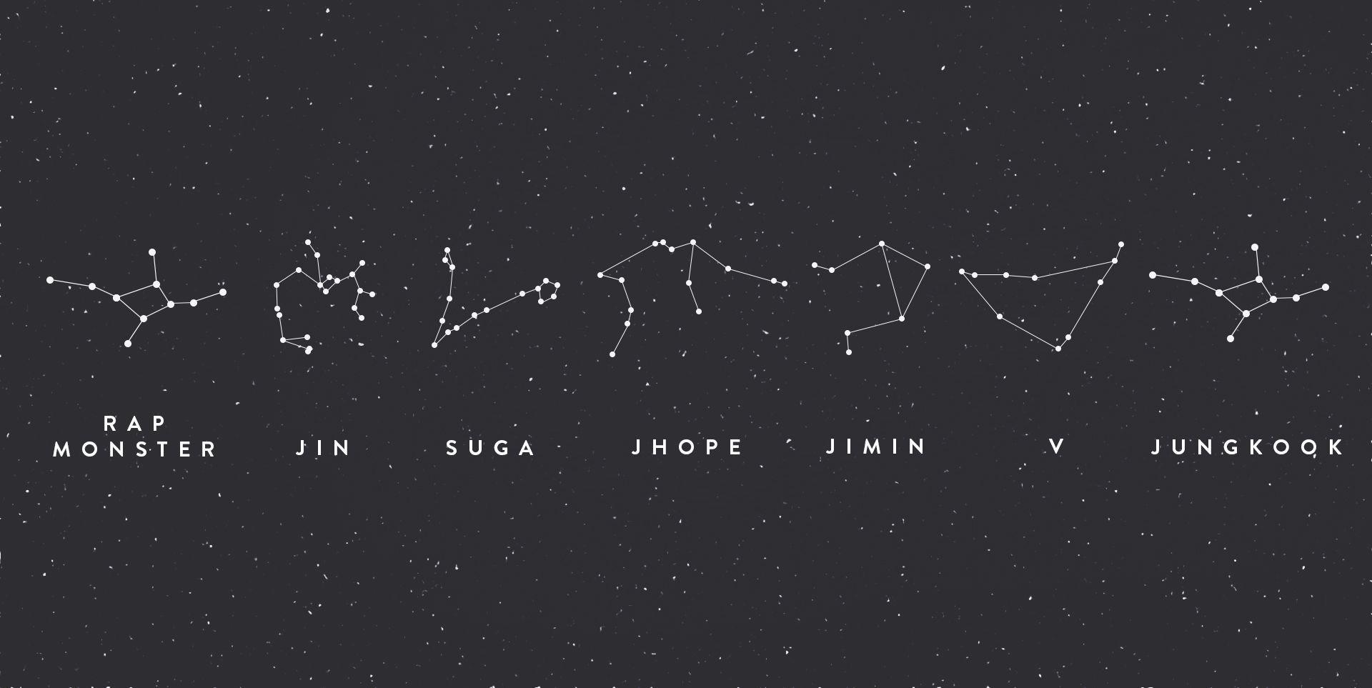 1920x963 BTS Constellation Wallpaper. Bts wallpaper lyrics, Bts wallpaper, Bts wings wallpaper