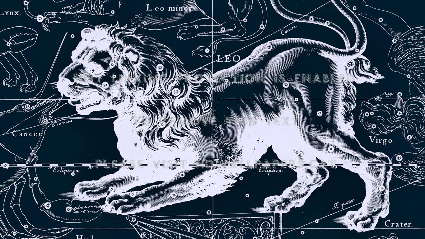 1366x768 zodiac leo stars constellation sky blue