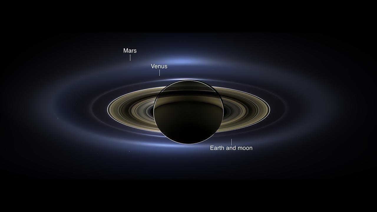 1280x720 The Day the Earth Smiled (with planets annotated). NASA Solar System Exploration