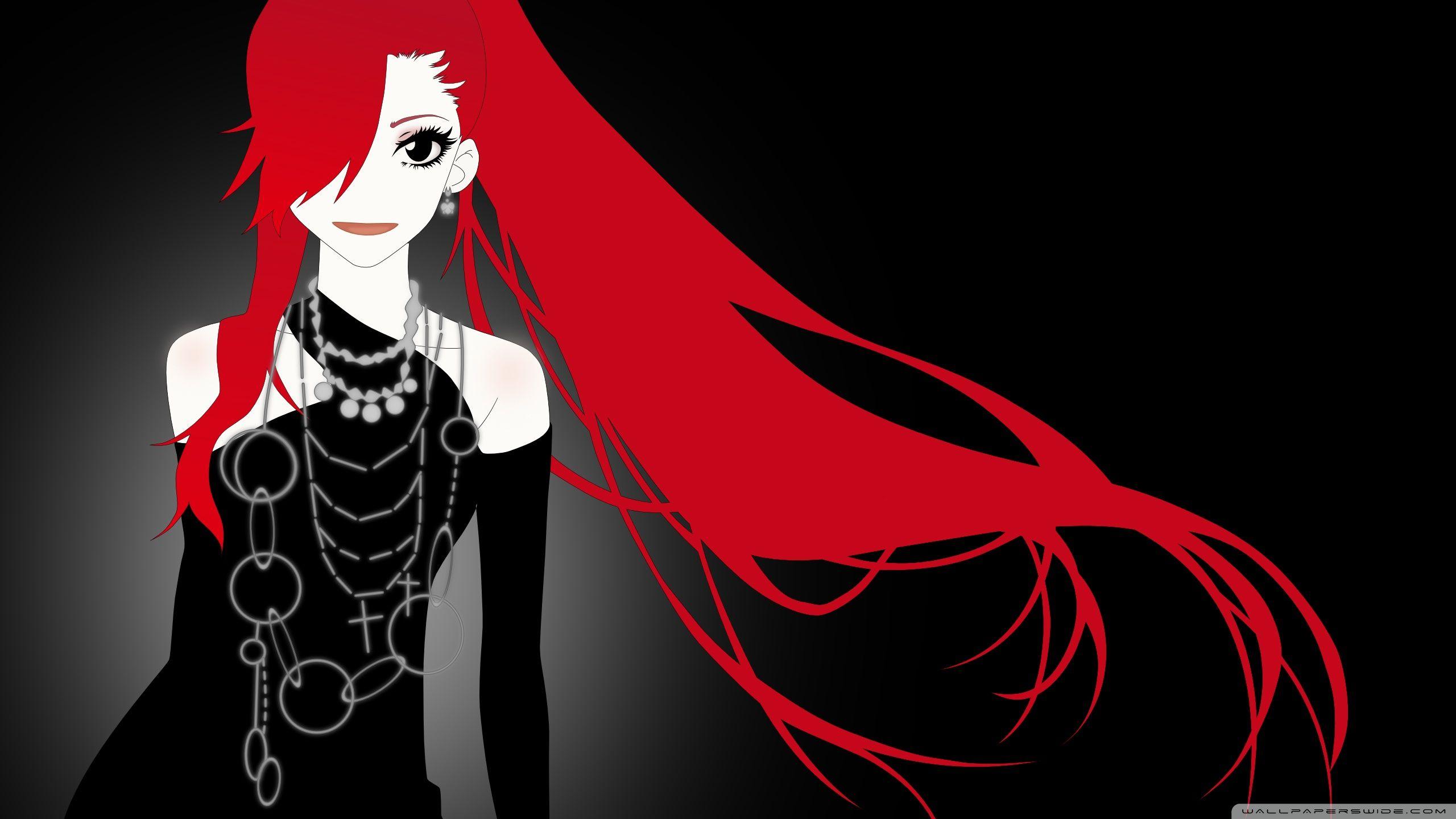 2560x1440 Anime Girl With Red Hair Ultra HD Desktop Background Wallpaper for 4K UHD TV : Tablet