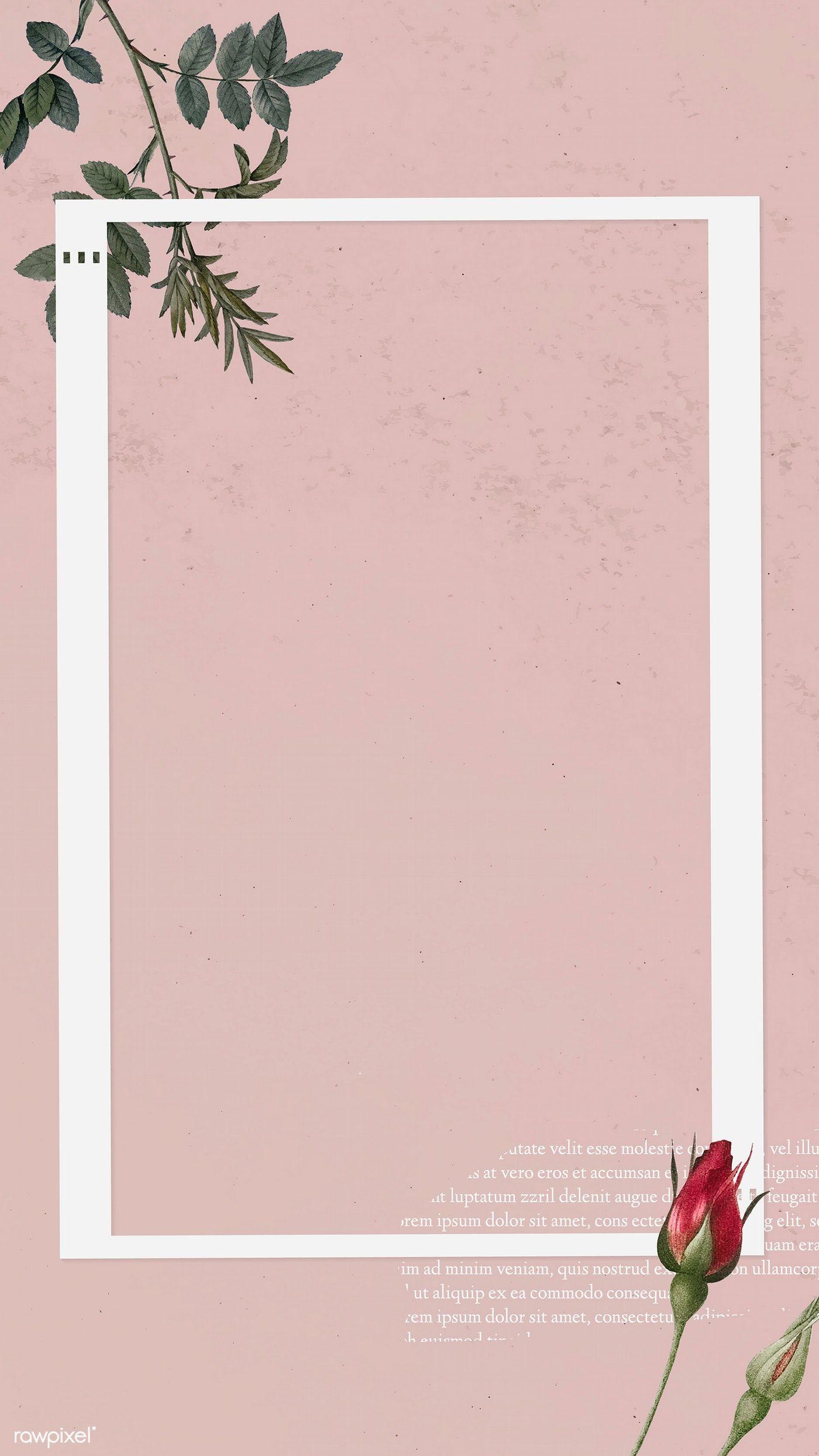 1400x2488 Download premium vector of Blank collage photo frame template on pink. Pink wallpaper background, Flower background wallpaper, Frame template