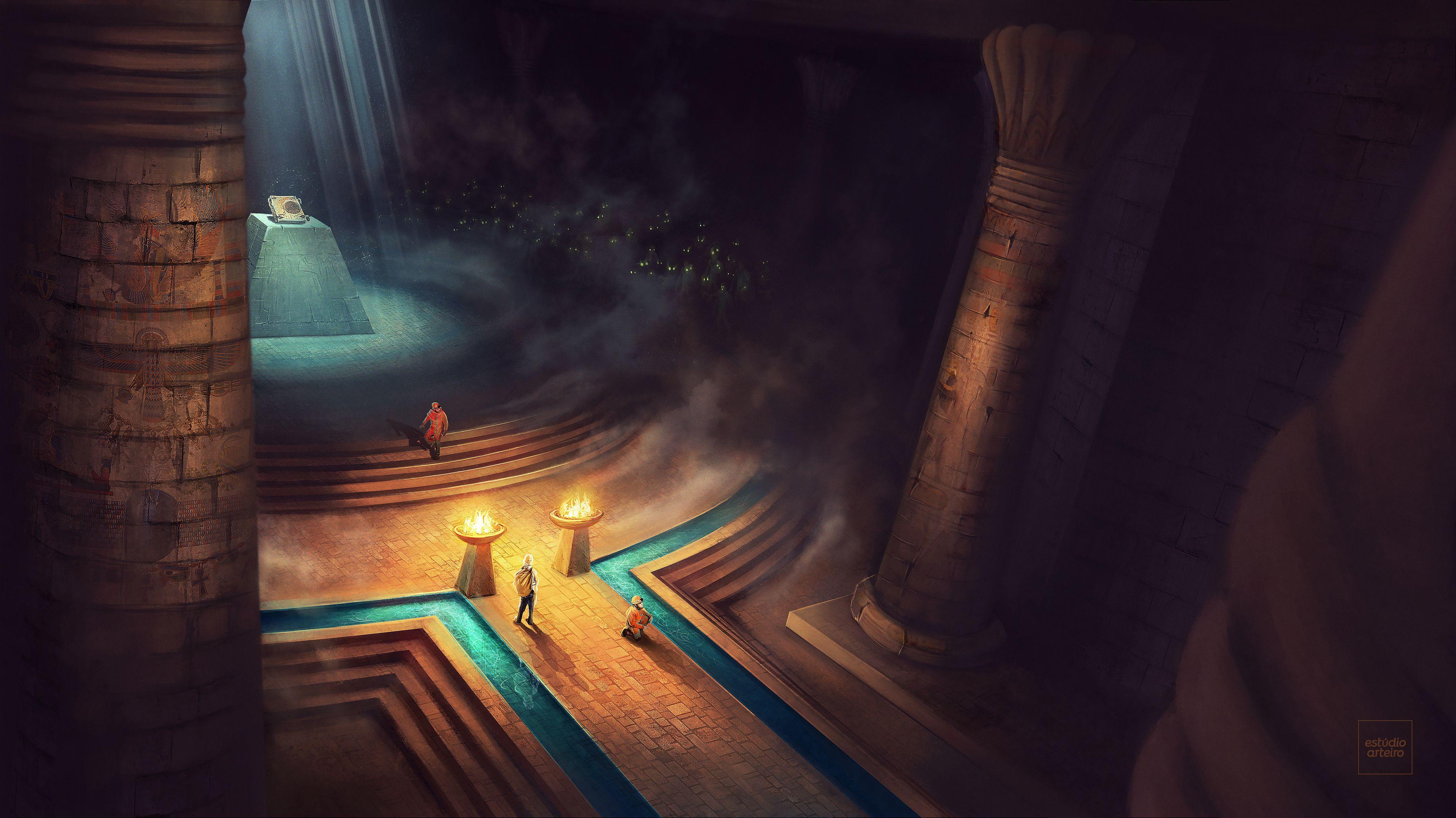 3840x2158 Wallpaper Ancient, Egyptian, Temple, Book of the Dead, 4K, Creative Graphics,. Wallpaper for iPhone, Android, Mobile and Desktop