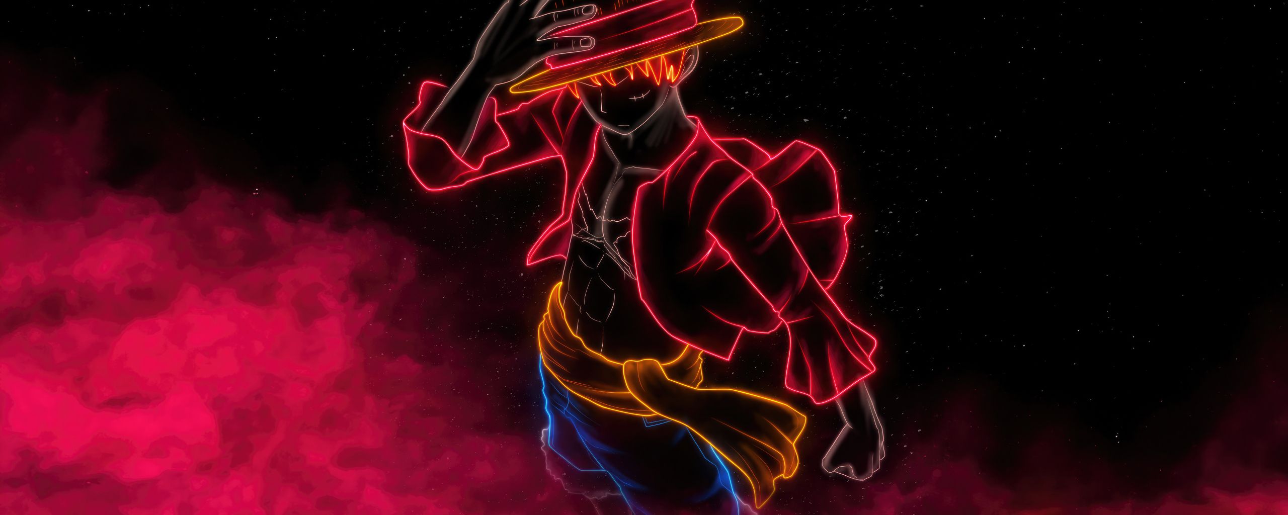 2560x1024 Neon One Piece Wallpaper