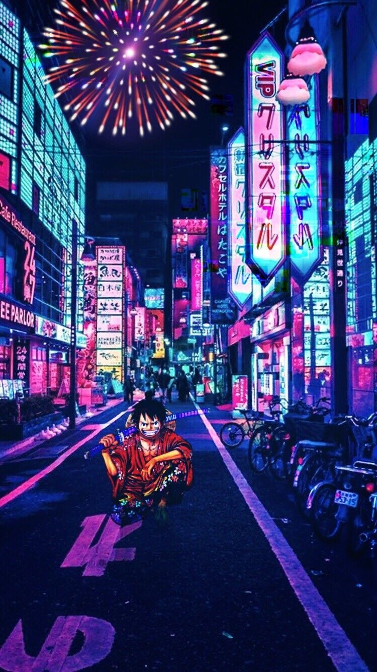 750x1334 One Piece Neon Wallpaper