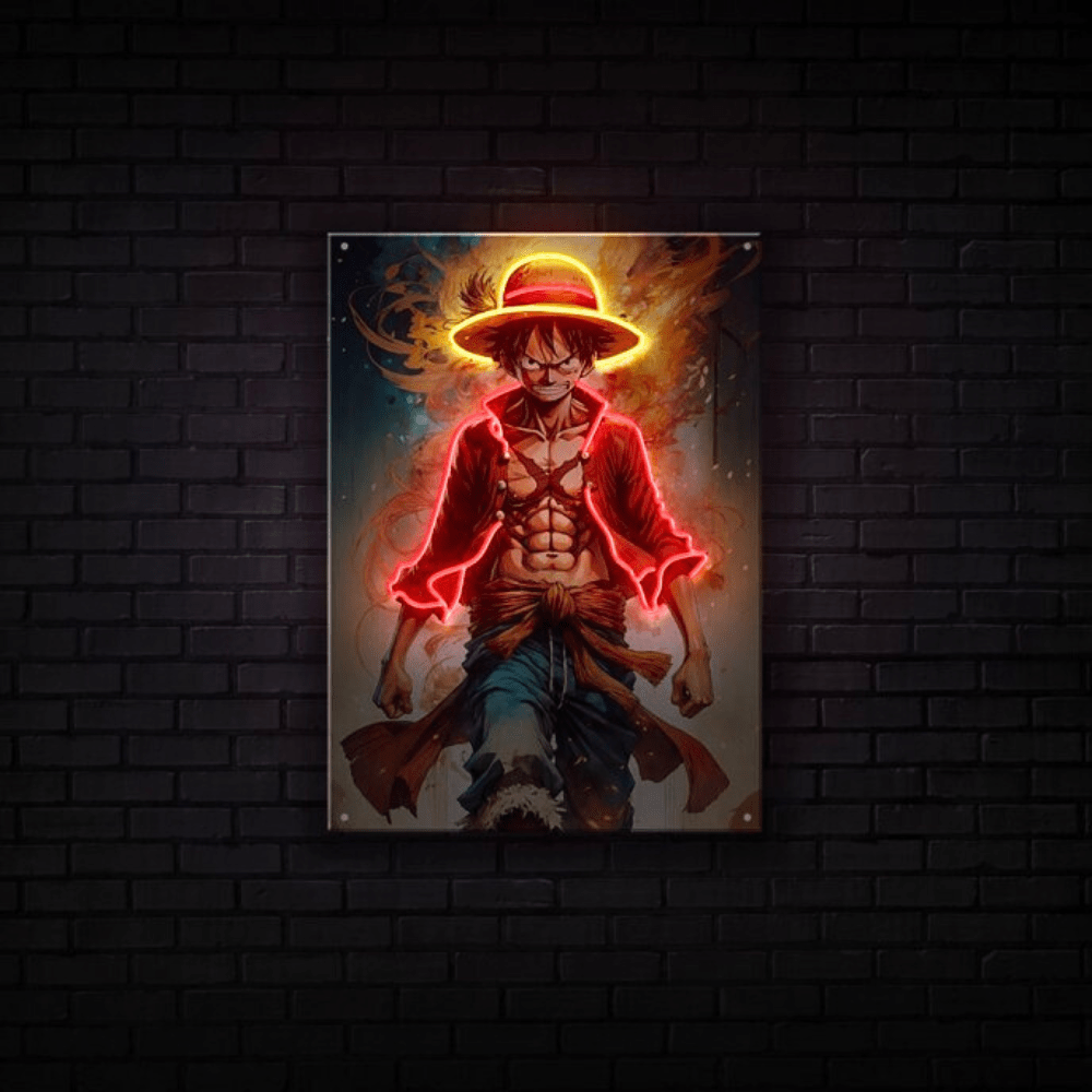 1000x1000 Luffy Neon Canvas