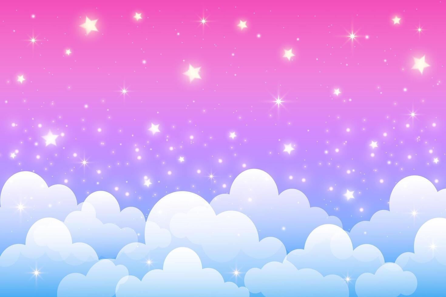 1470x980 Cute cloudy pink sky with stars. Fantasy pastel background. Purple dreamy landscape. Abstract gradient girly wallpaper