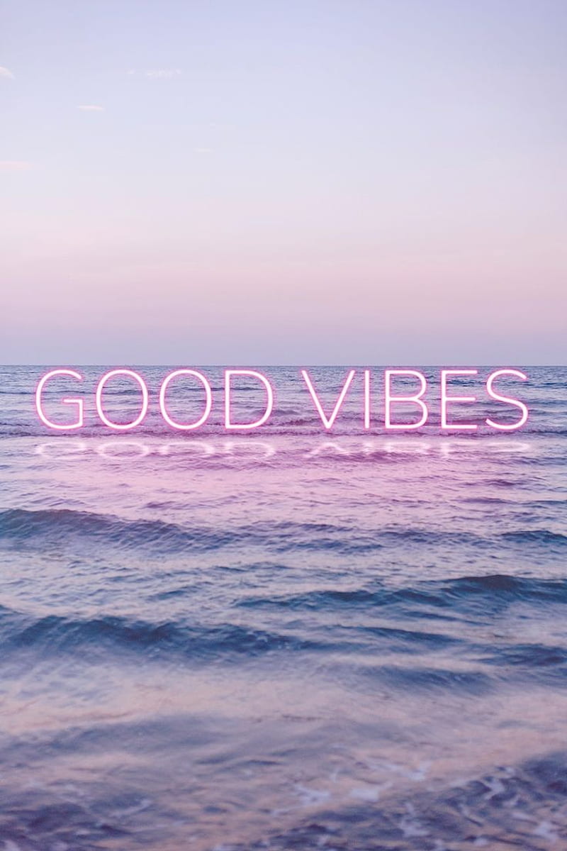 800x1200 GOOD VIBES word pink neon typography. / nook. Good vibes, Neon typography, Good vibes, HD phone wallpaper