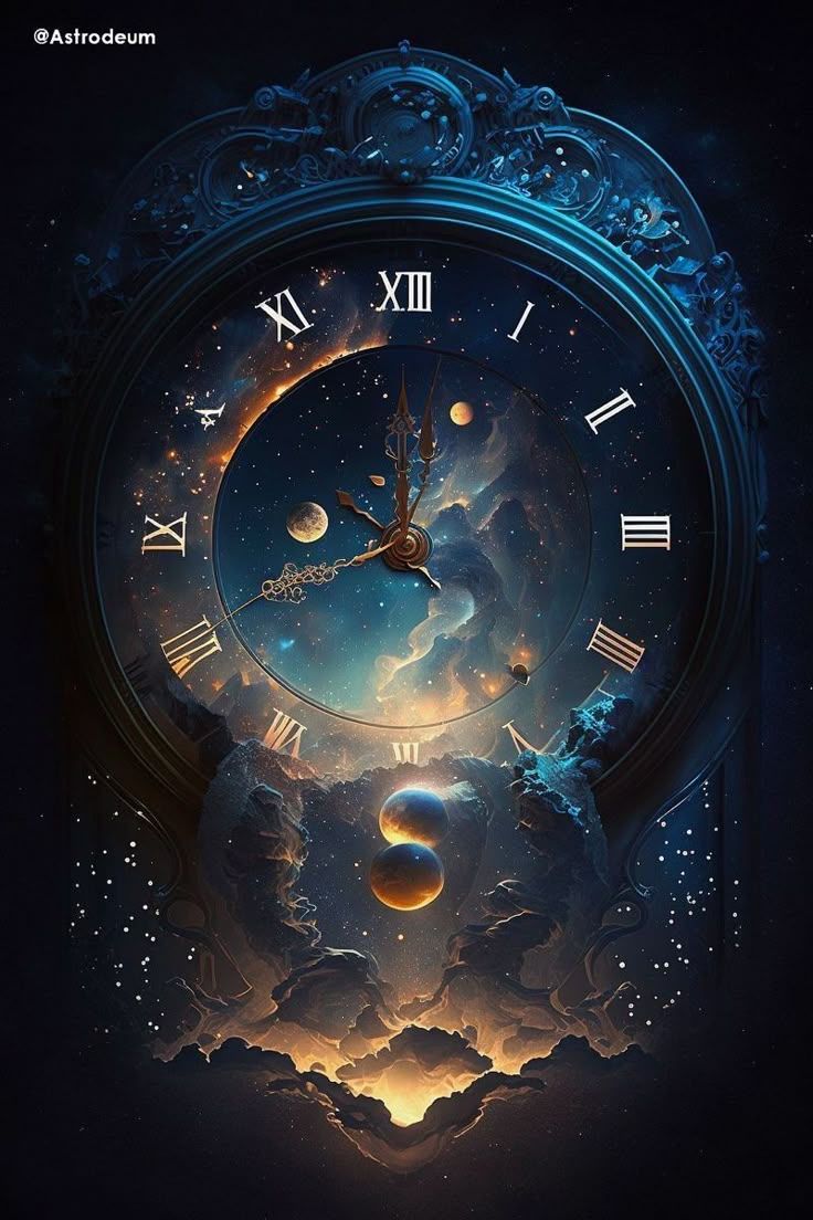 736x1104 Time is Priceless: Don't Waste it on the Unworthy. Galaxy clock wallpaper, Sky clock