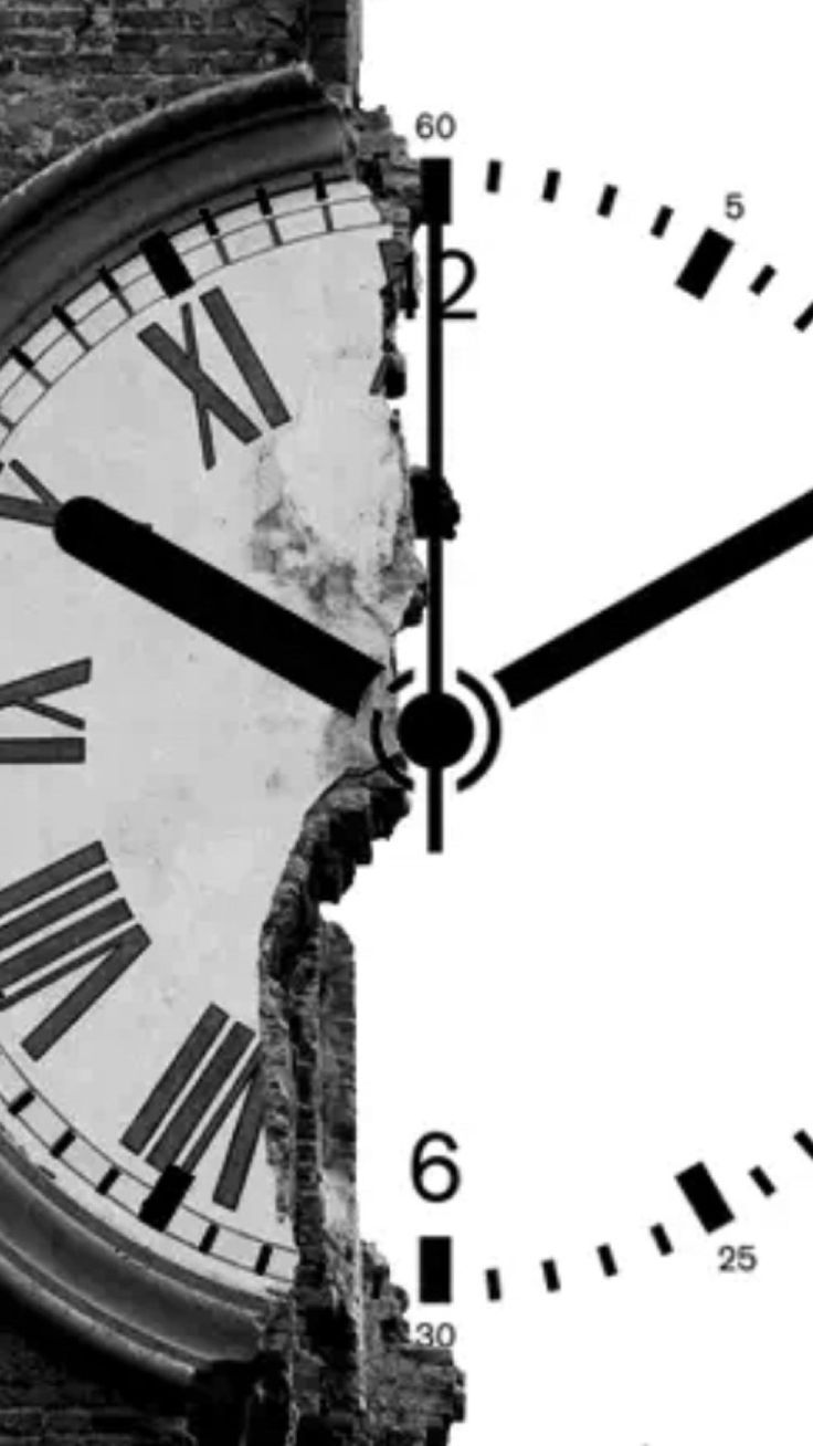 736x1308 Clock Shape Broken Wall iPhone 8 Wallpaper