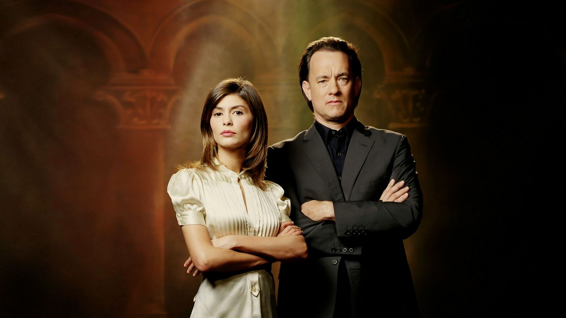 1920x1080 The Da Vinci Code HD: Audrey Tautou & Tom Hanks Iconic Movie Portraitx1080