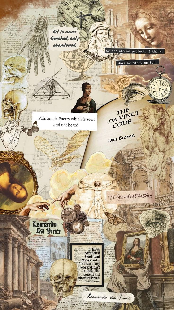 736x1308 Leonardo Da Vinci #renaissance #brown #aesthetic #darkacademia #DaVinciCode