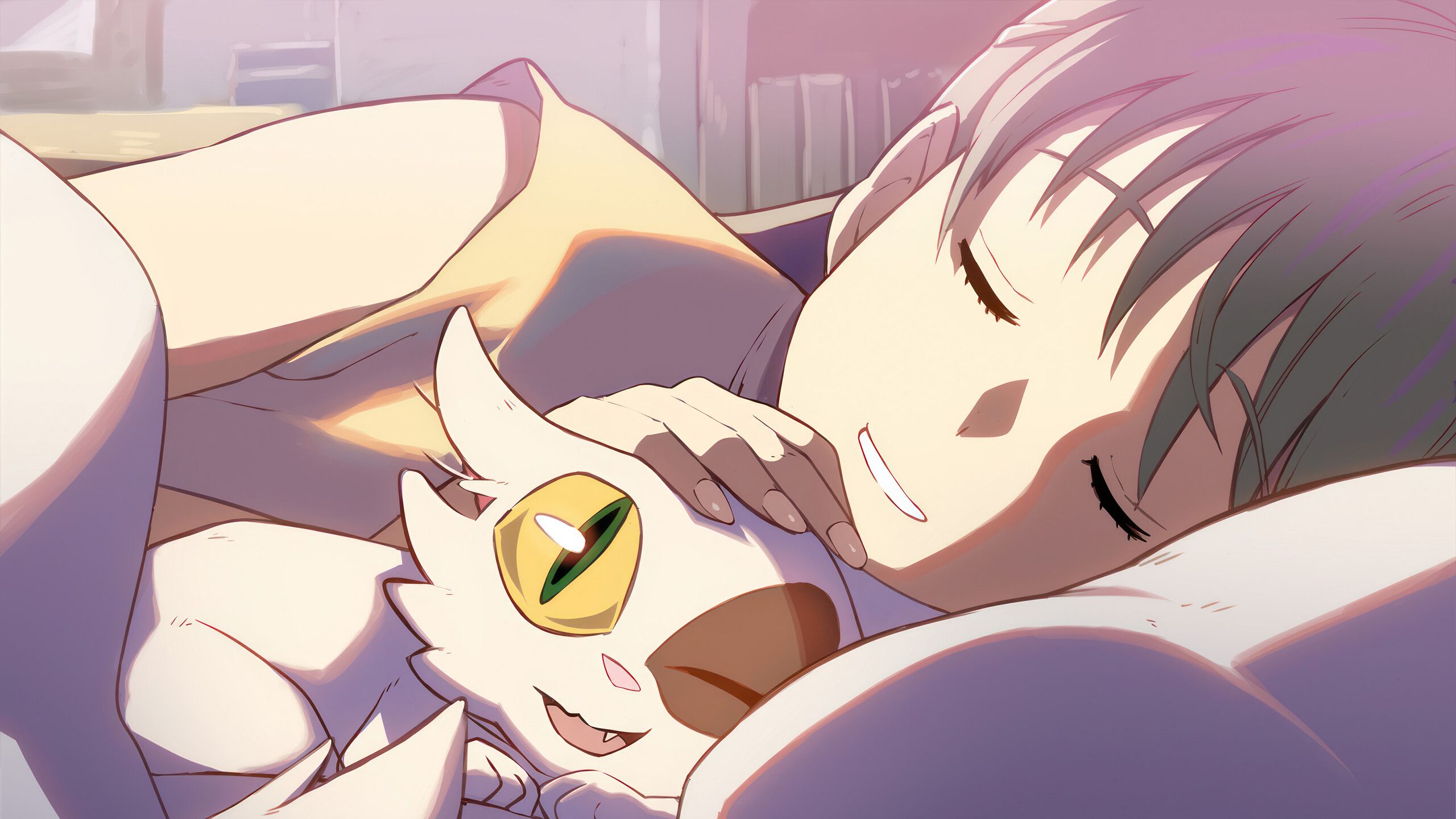 2560x1440 Suzume Daijin Cat Anime Wallpaper 4K HD PC k