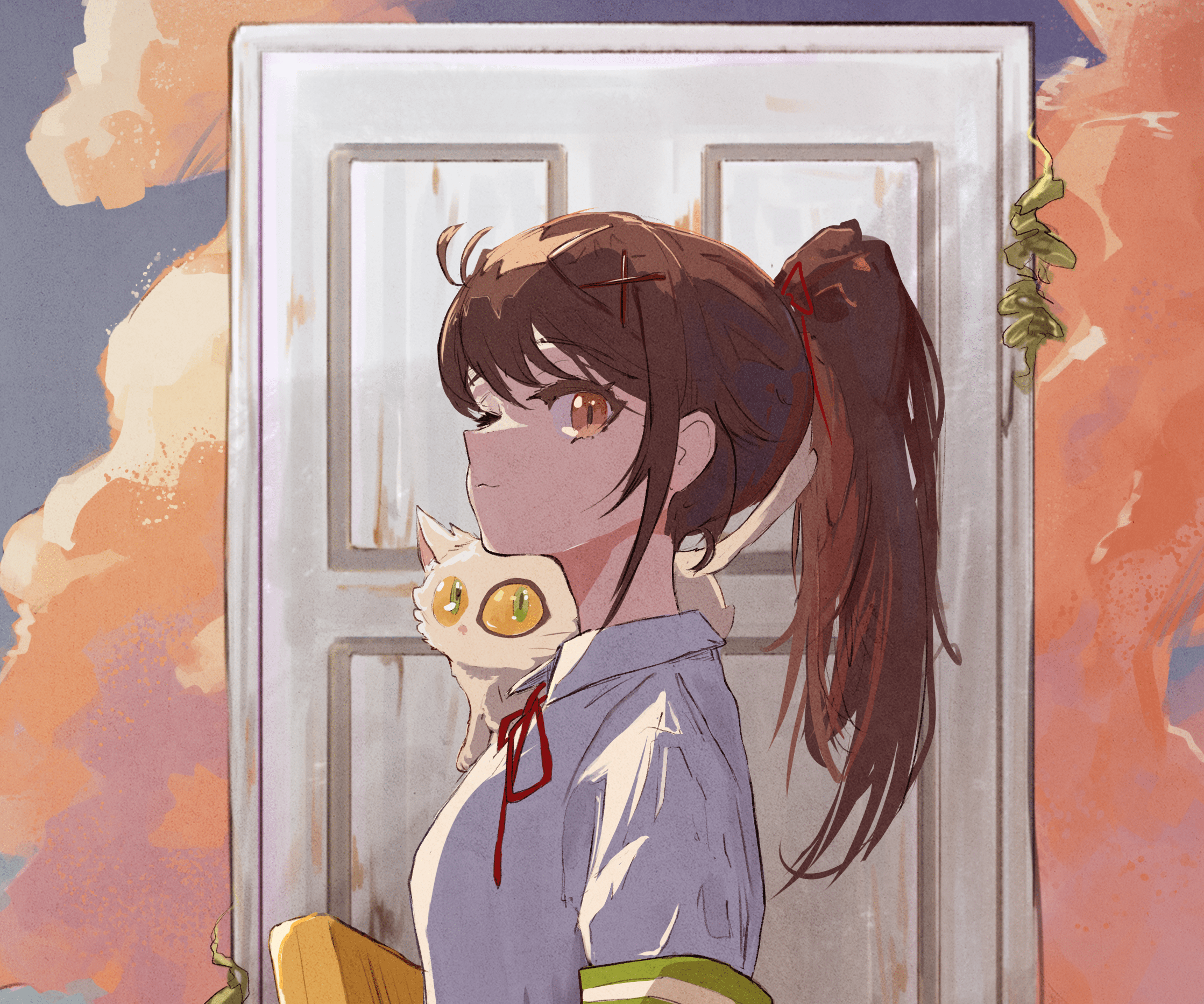 2238x1865 Daijin's Gentle Cat. Suzume no Tojimari 4K Anime Wallpaper