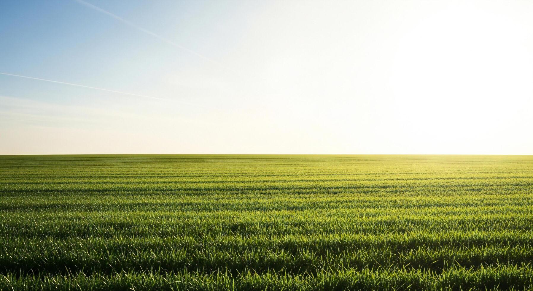 1797x980 Nature background, Nature wallpaper, Expansive green field under a bright clear sky with subtle cloud trails
