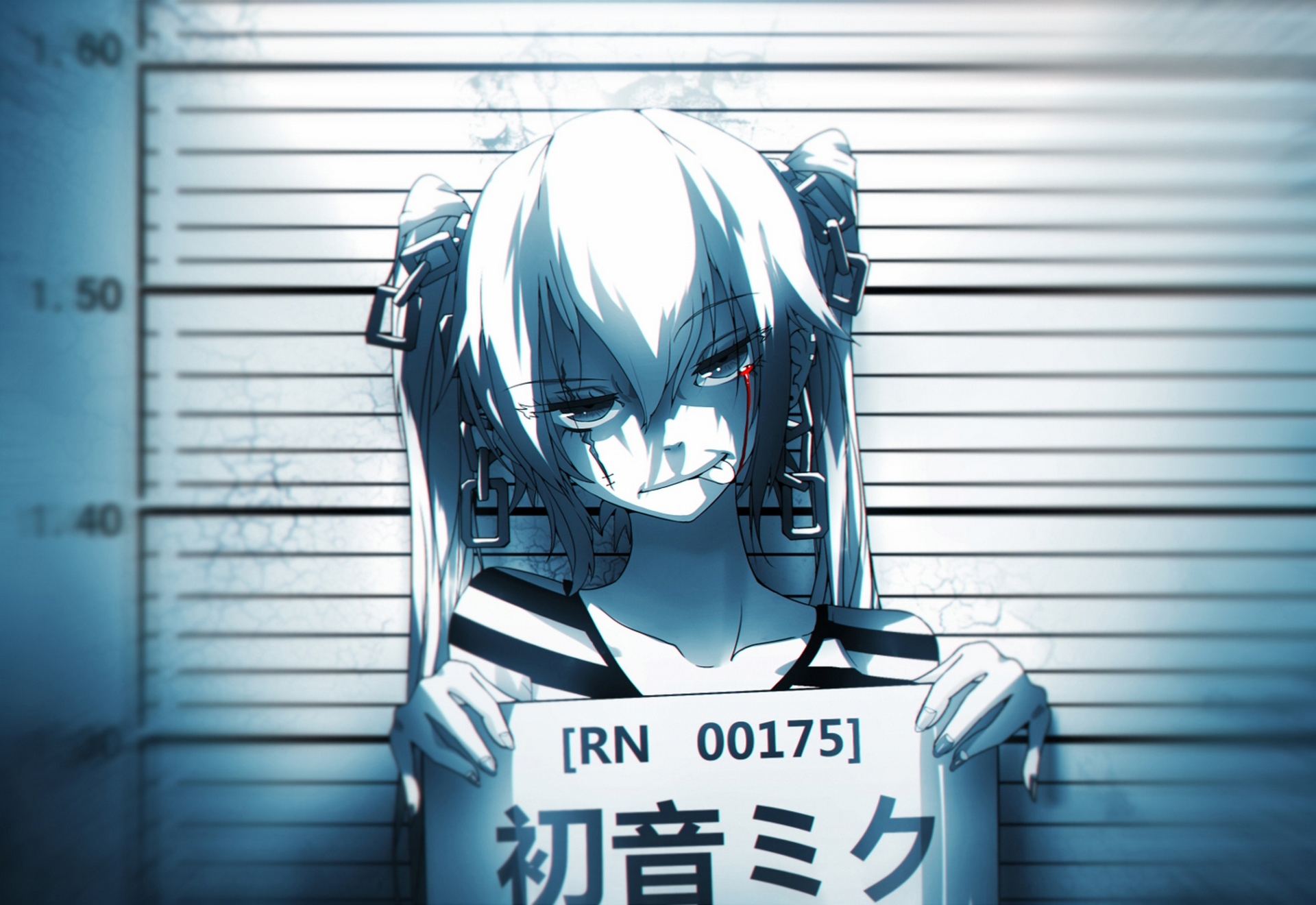 1920x1320 Bai Yemeng, prisoners, tongue out, Vocaloid, Hatsune Miku, anime girls, artworkx1320 Wallpaper