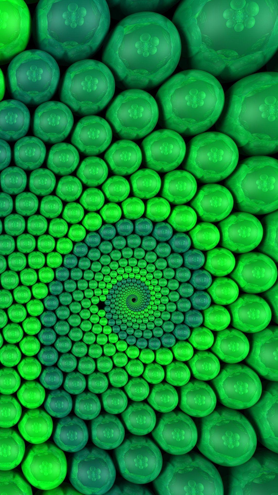 1080x1920 3D Balls Spiral Rendering HD Wallpaper
