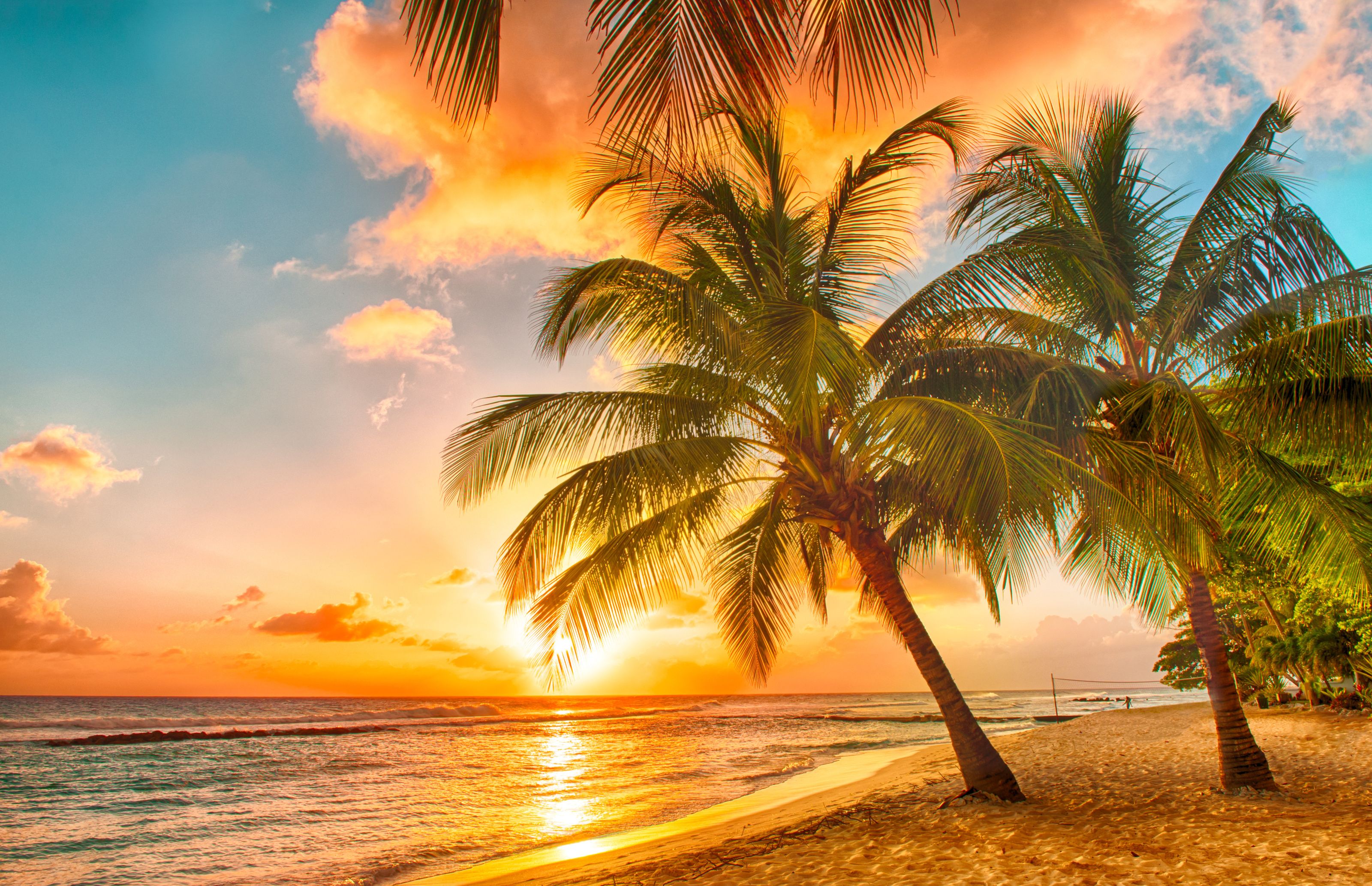 3200x2067 Beautiful Sunset Over The Sea Wall Mural