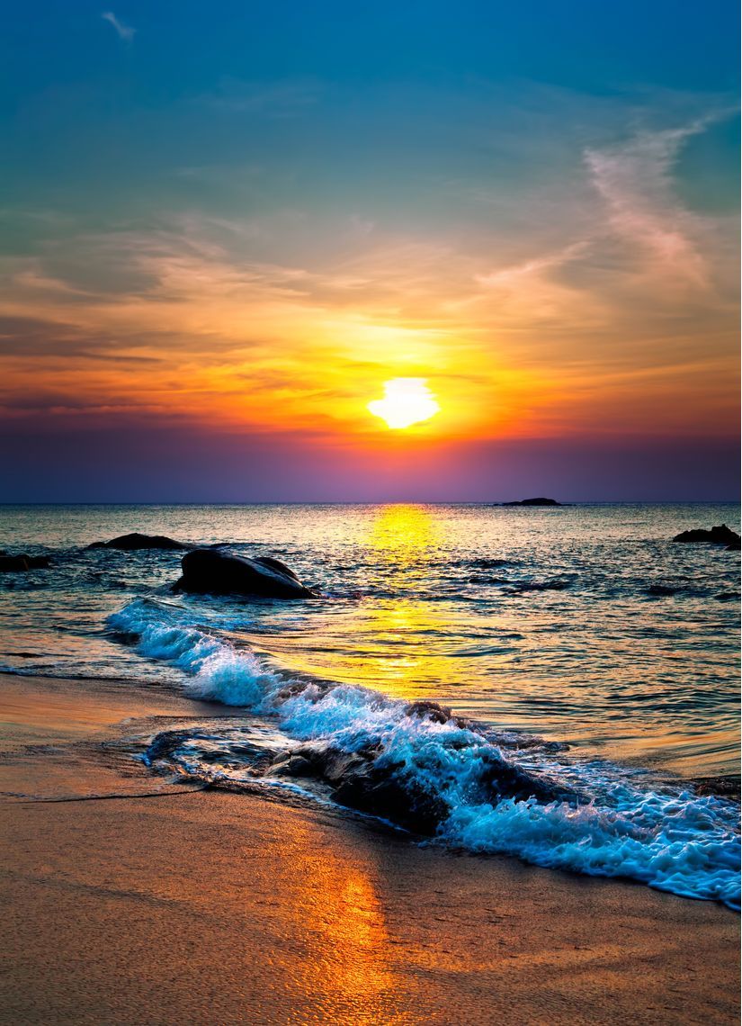 825x1140 Colorful Sunset Over The Sea Wall Mural