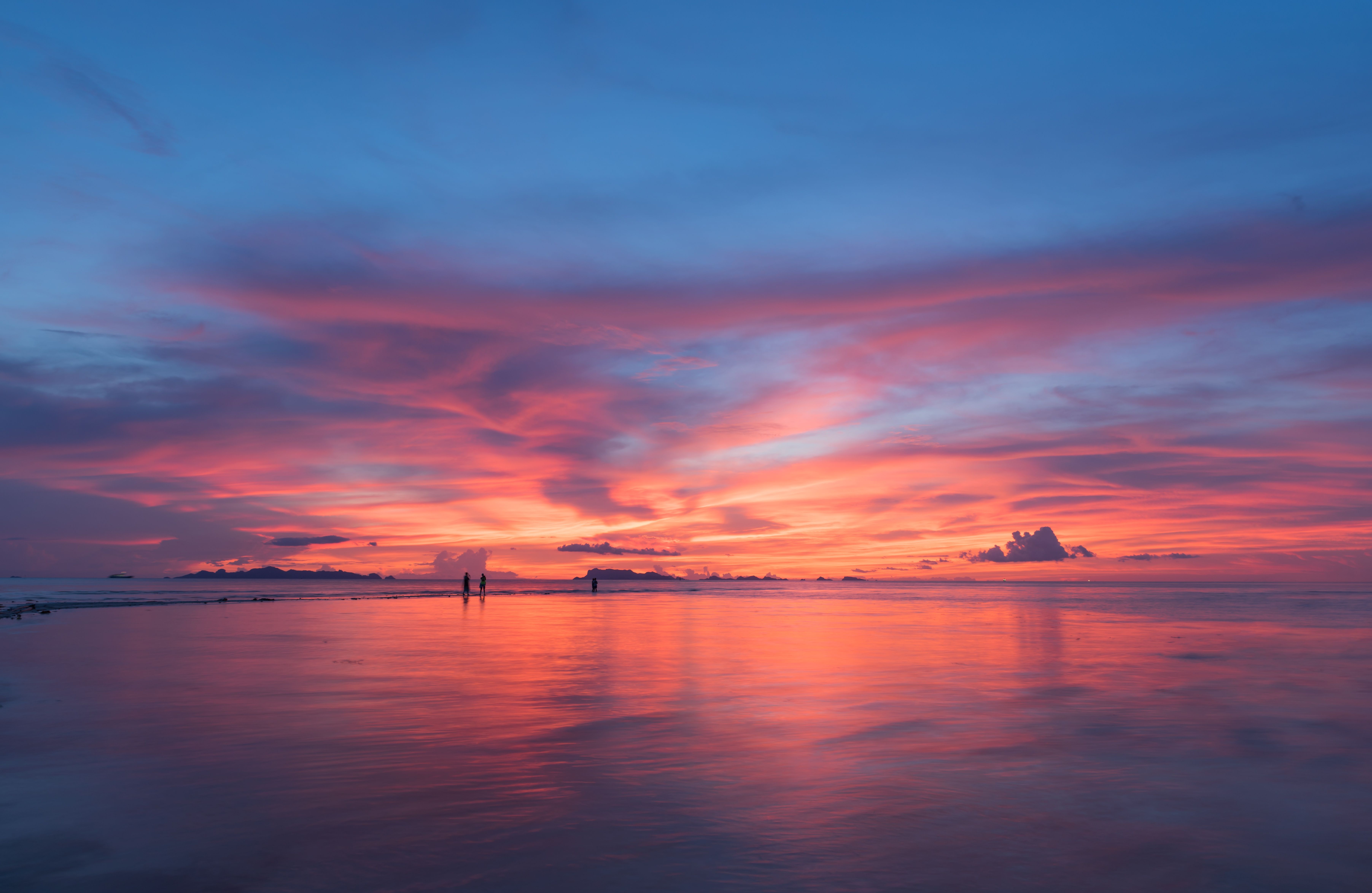 7213x4694 Wallpaper sea, beach, the sky, sunset, beach, sky, sea, sunset for mobile and desktop, section пейзажи, resolution 7213x4694