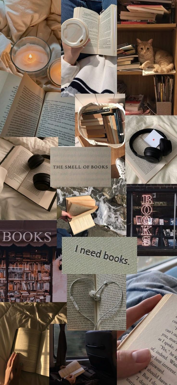 736x1597 Aesthetic book wallpaper/ collage