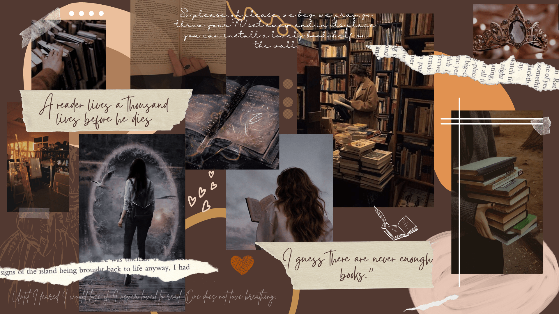 1920x1080 Books Aesthetic Desktop Wallpaper