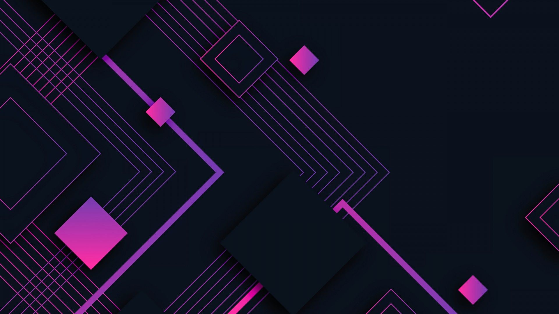 1920x1080 Light Purple Black Geometric Minimalist Lines Square HD Abstract Wallpaper