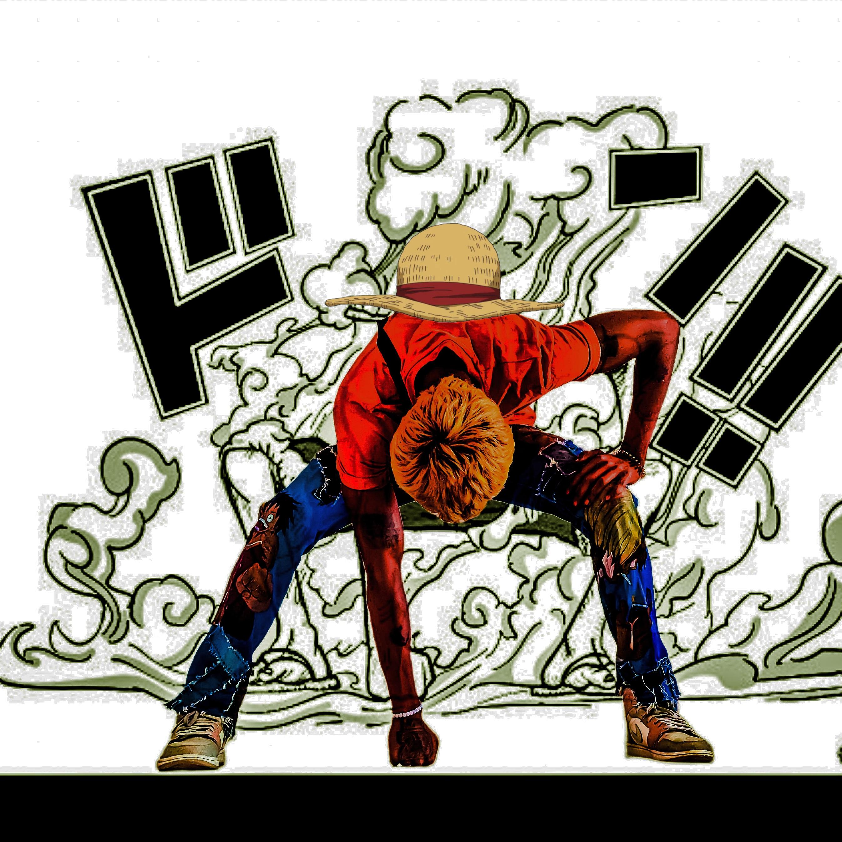 2692x2692 Guiz how do I look. Tried to do the gear 2 pose w the Manga panel, ik it's not good since I did it on my android lol