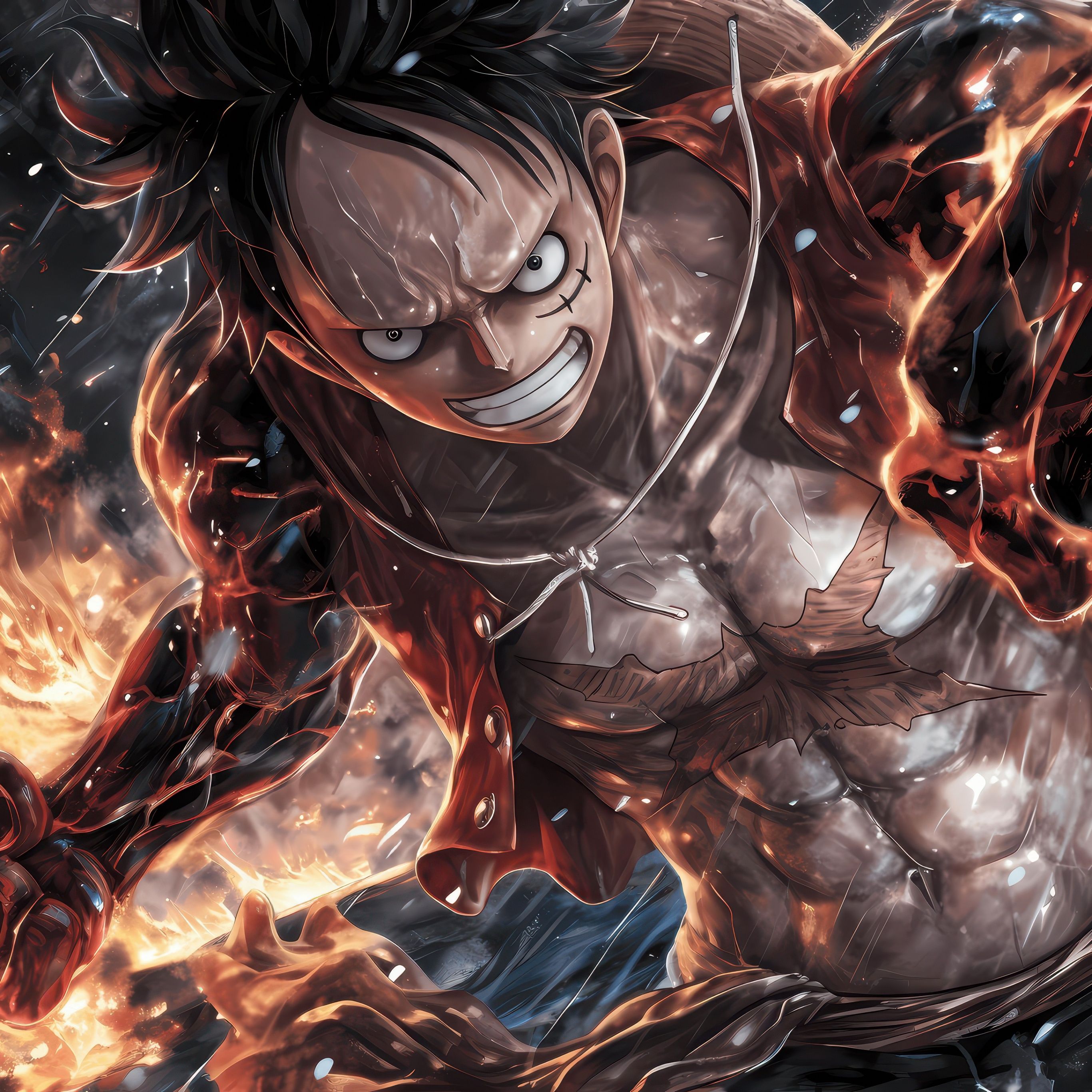 2732x2732 Wallpaper Gear 2s Monkey Luffy Wallpaper 4K, Dramatic, Sun God Nika, 5K