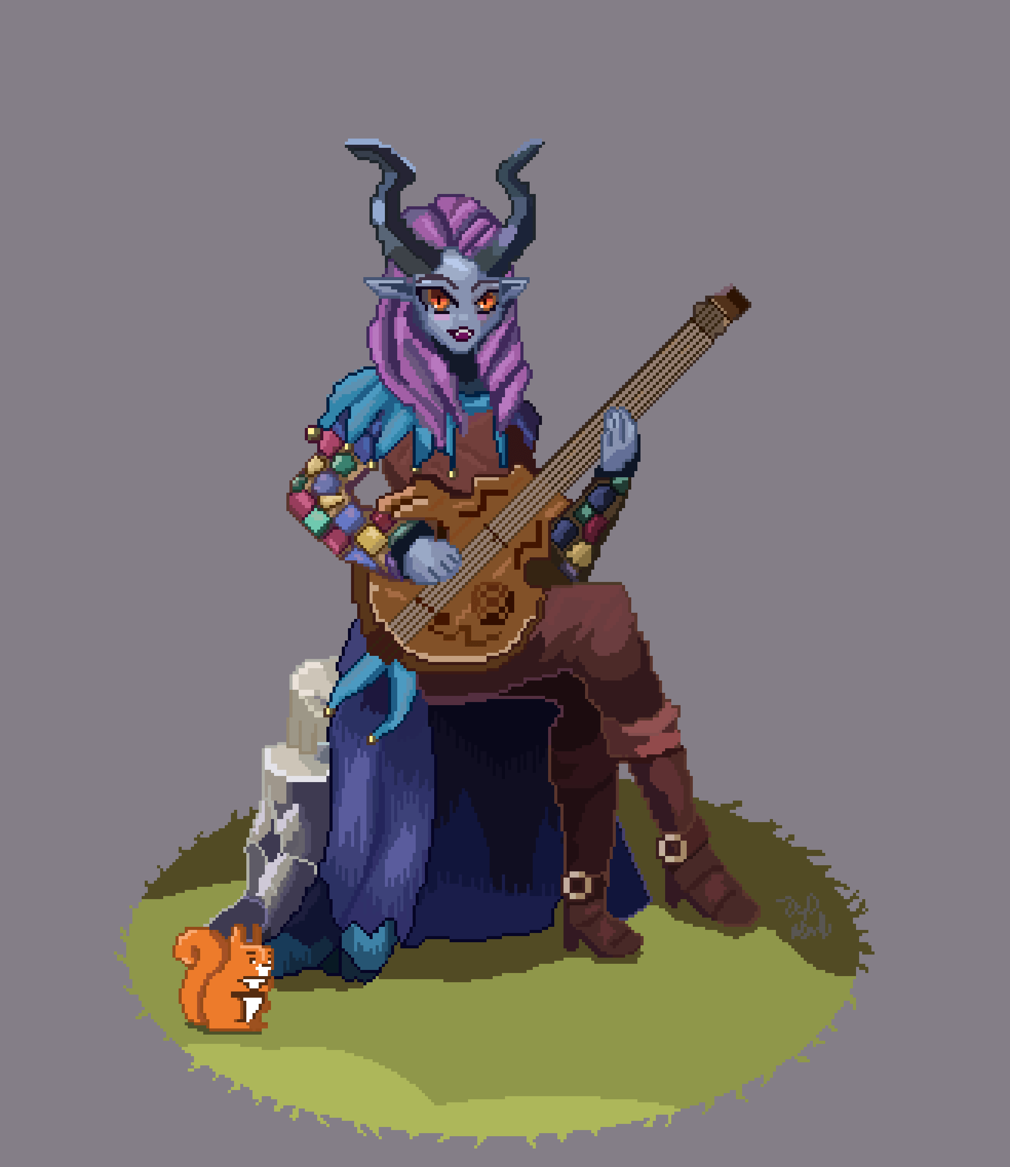 1968x2274 I made Alfira in pixel art :)