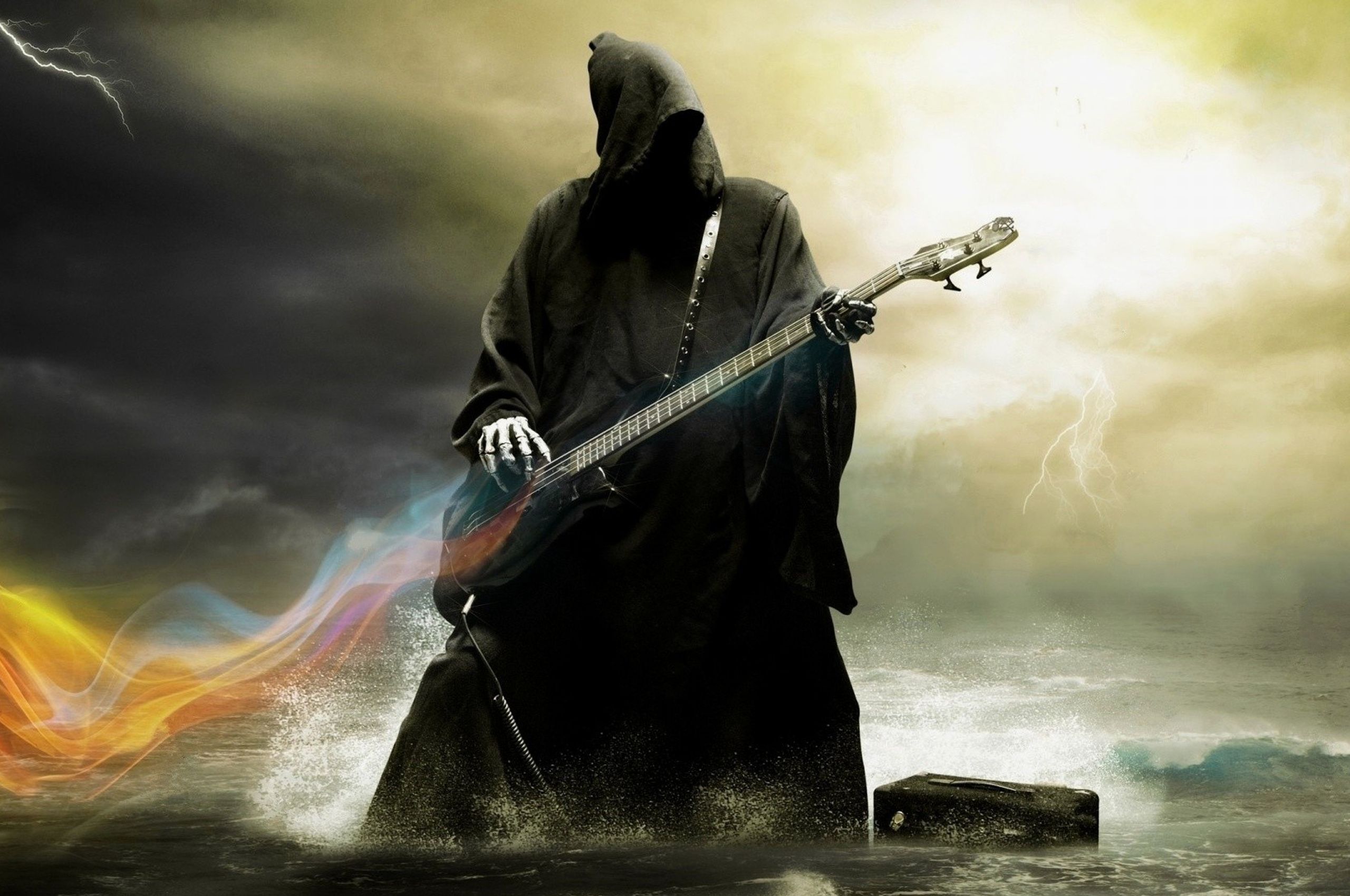 2560x1700 Grim Reaper Playing Guitar Chromebook Pixel , HD 4k Wallpaper , Image, Background, Photos and Picture