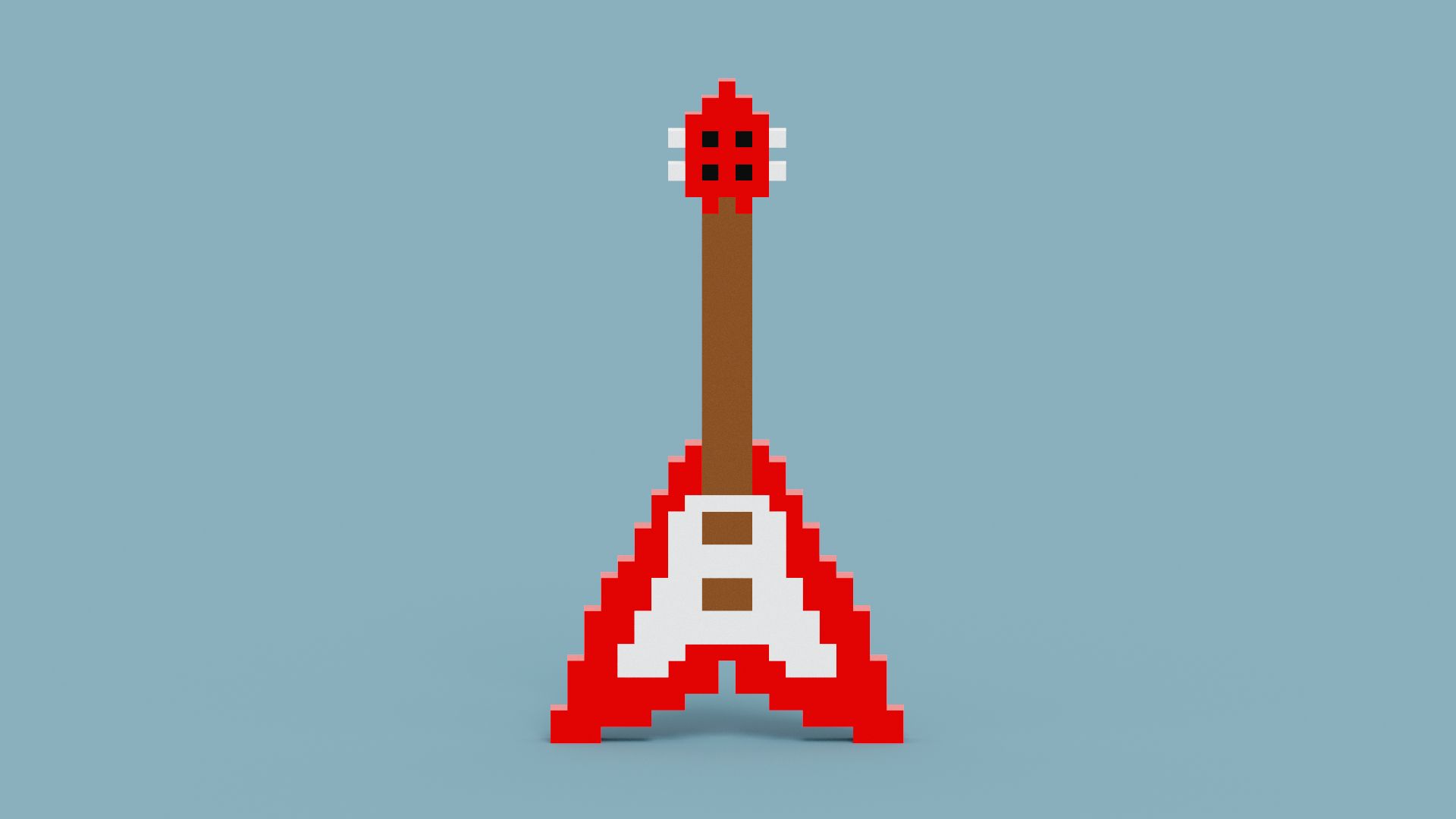 1920x1080 Voxel Red Electric Guitar Model
