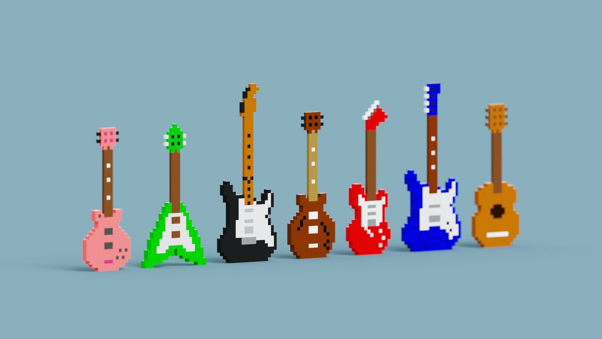 1920x1080 Voxel Guitar Pack Model