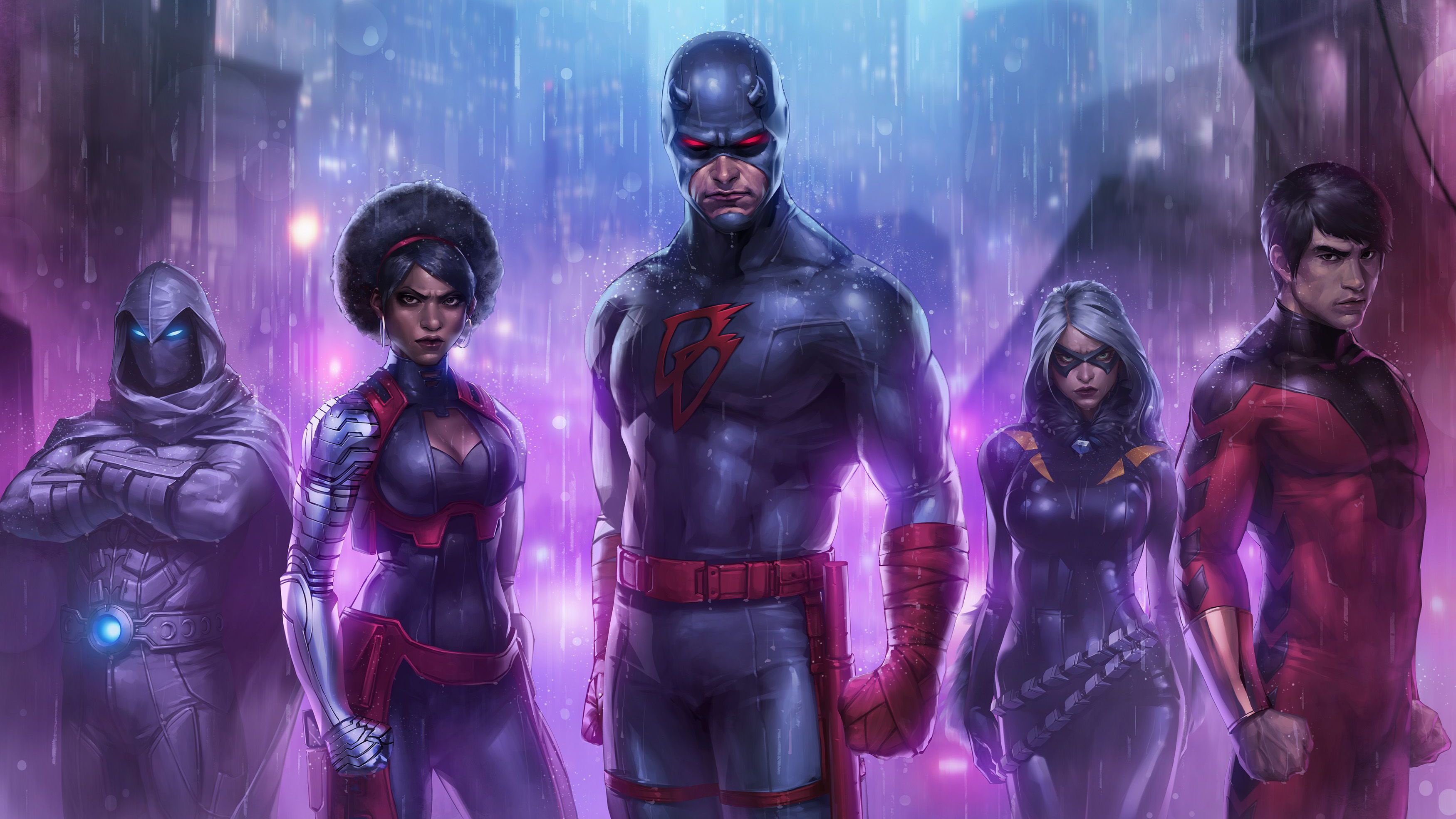 3500x1969 Wallpaper Marvel Future Fight, Misty Knight, Matt Murdock, Shang Chi, Superhero, Background Free Image